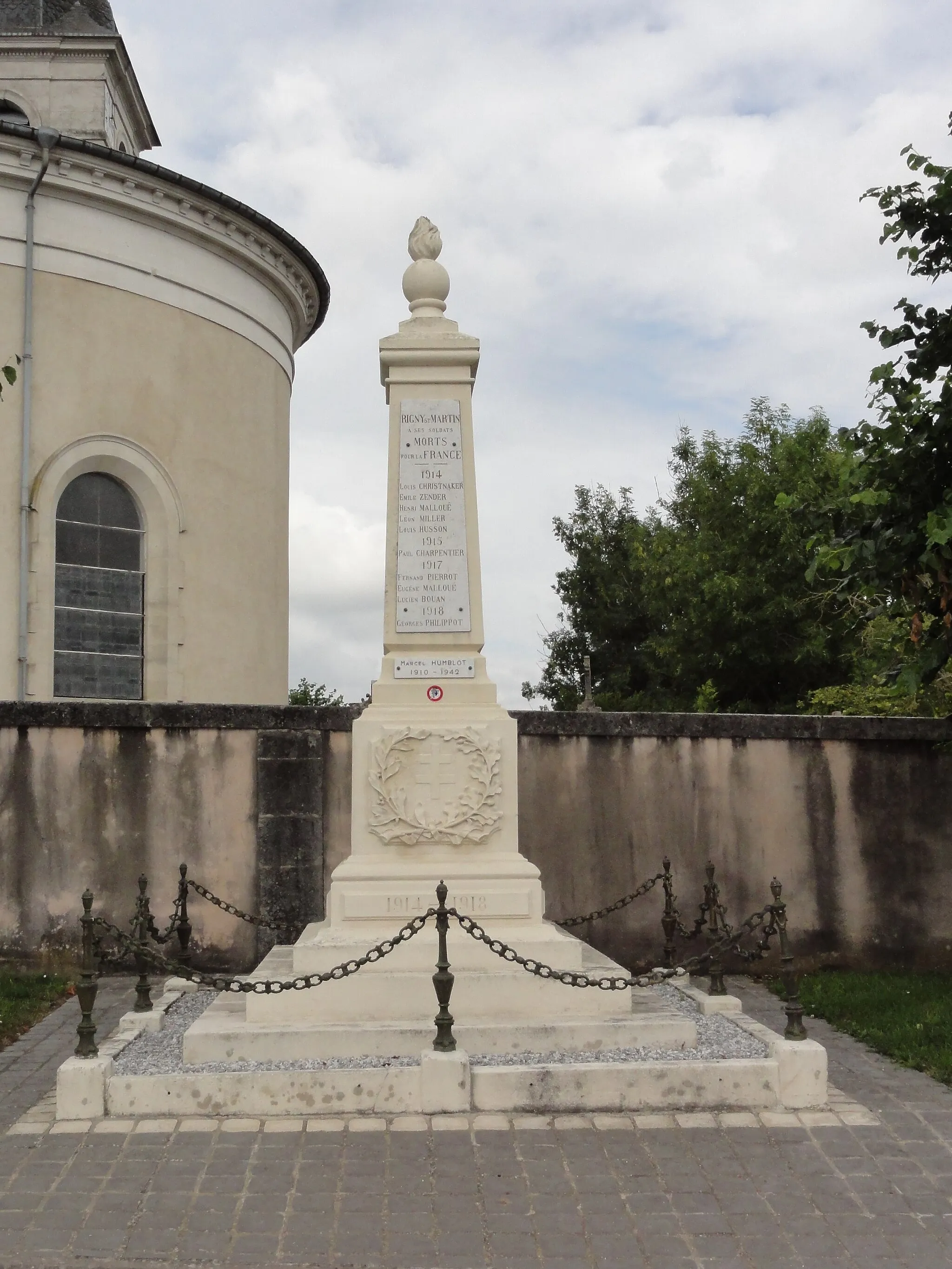 Photo showing: Rigny-Saint-Martin (Meuse) cimetière, monument aux morts