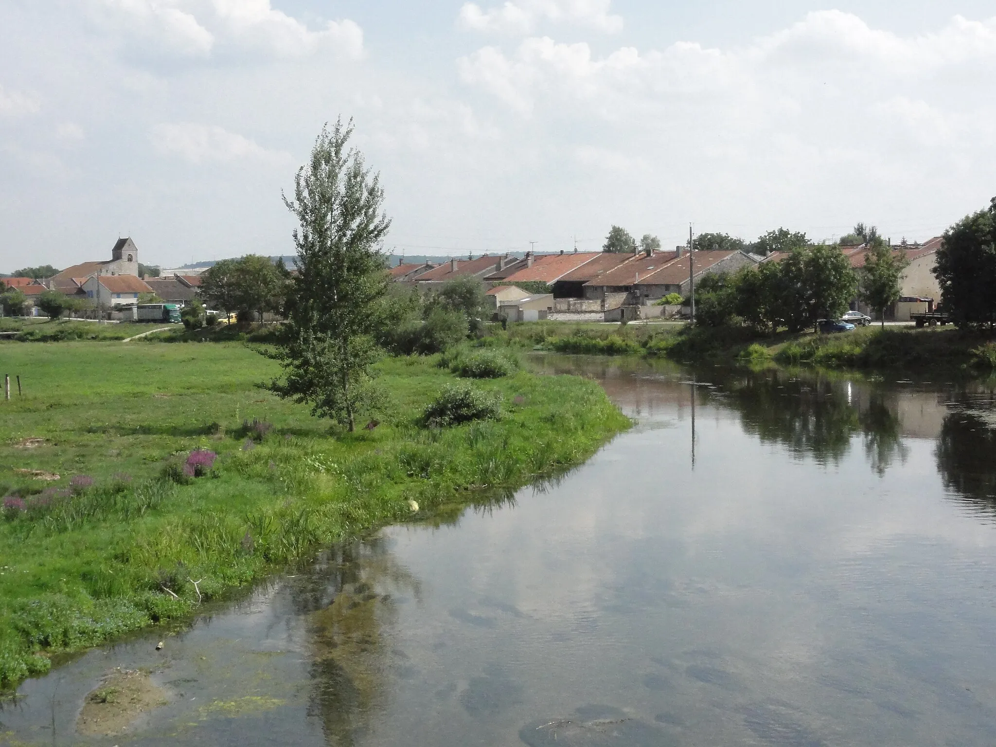 Photo showing: Troussey (Meuse)  la Meuse avec vue du village