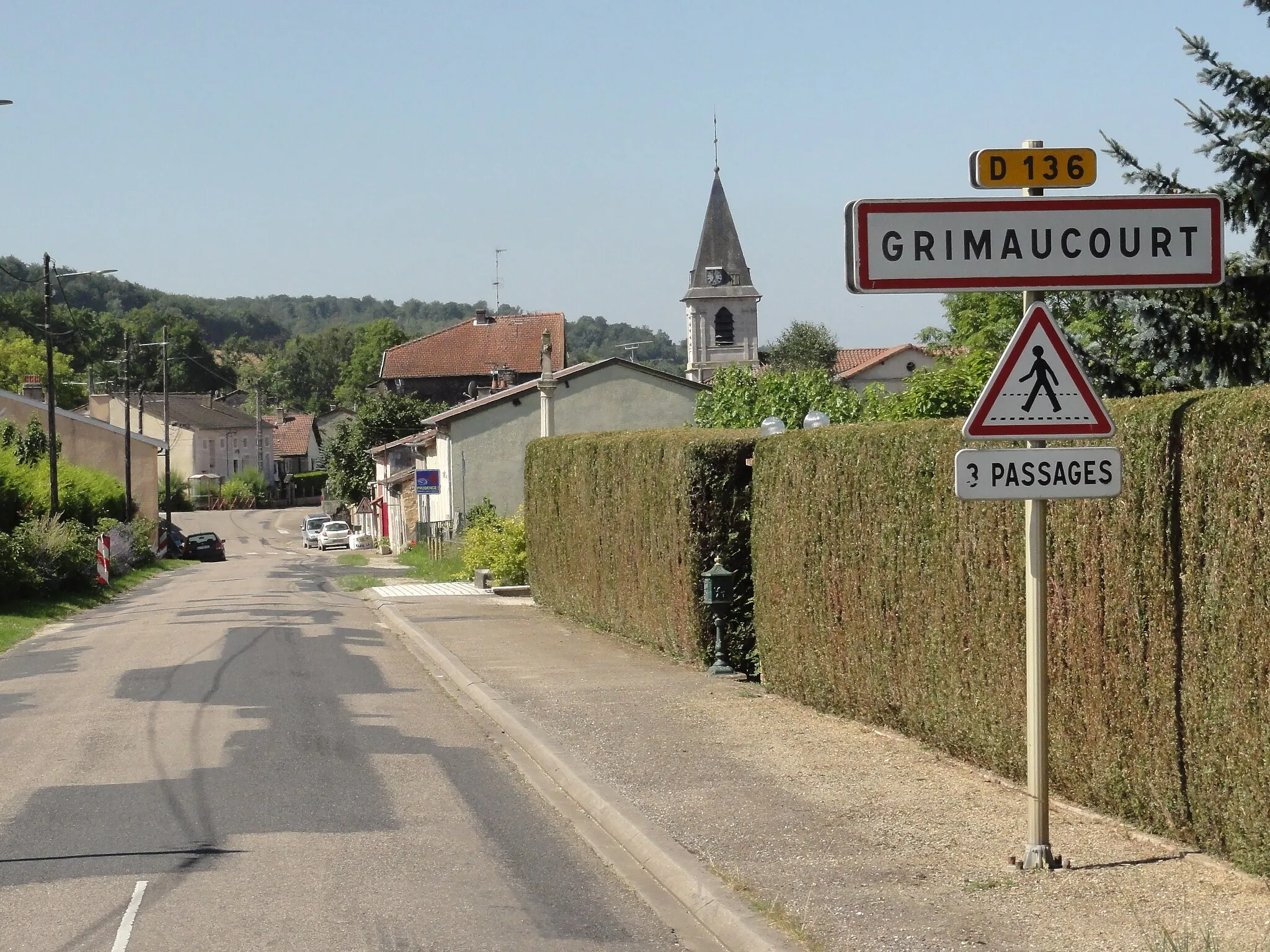 Photo showing: Grimaucourt-près-Sampigny (Meuse) city limit sign