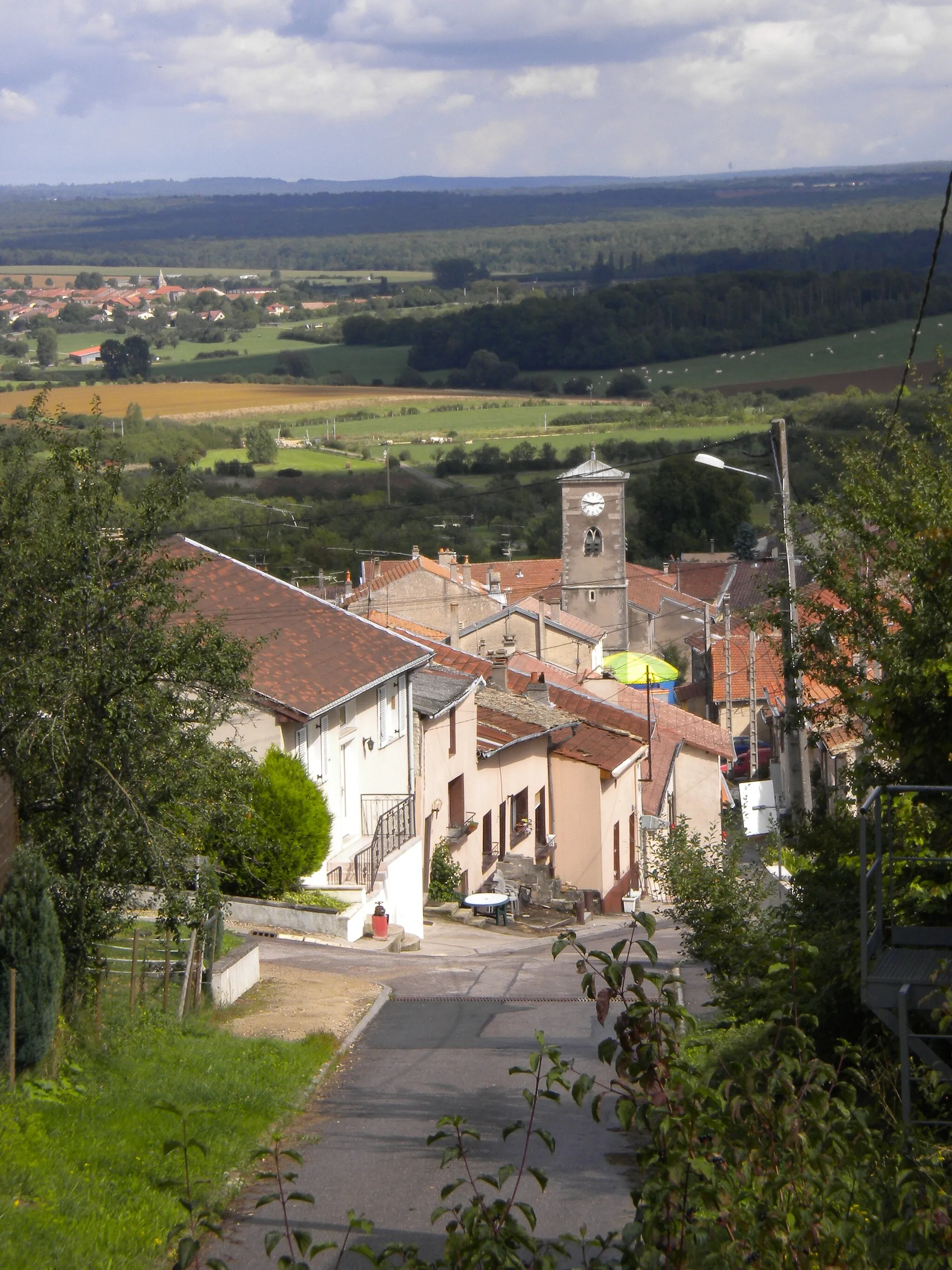 Photo showing: Photographie de Bulligny, depuis l'orée du Bois-Brûlé, Rue du Bois-la-Dame, à Bulligny, Meurthe-et-Moselle, Lorraine, France.