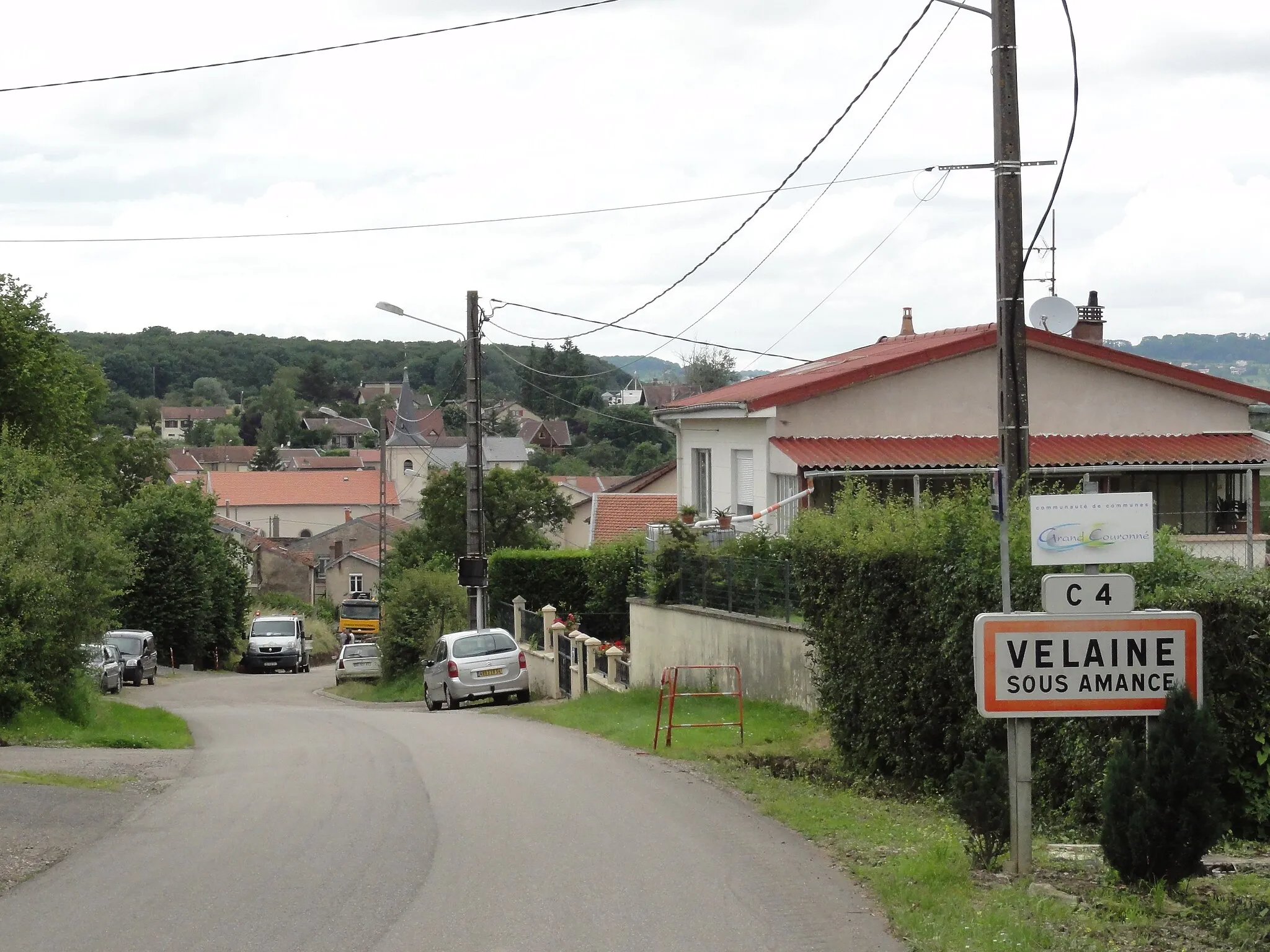 Photo showing: Vélaine-sous-Amance (M-et-M) city limit sign