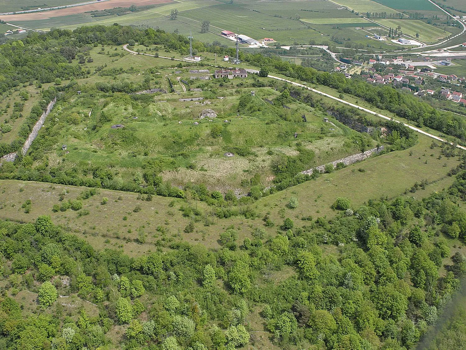 Photo showing: Vue aérienne fort de Domgermain.