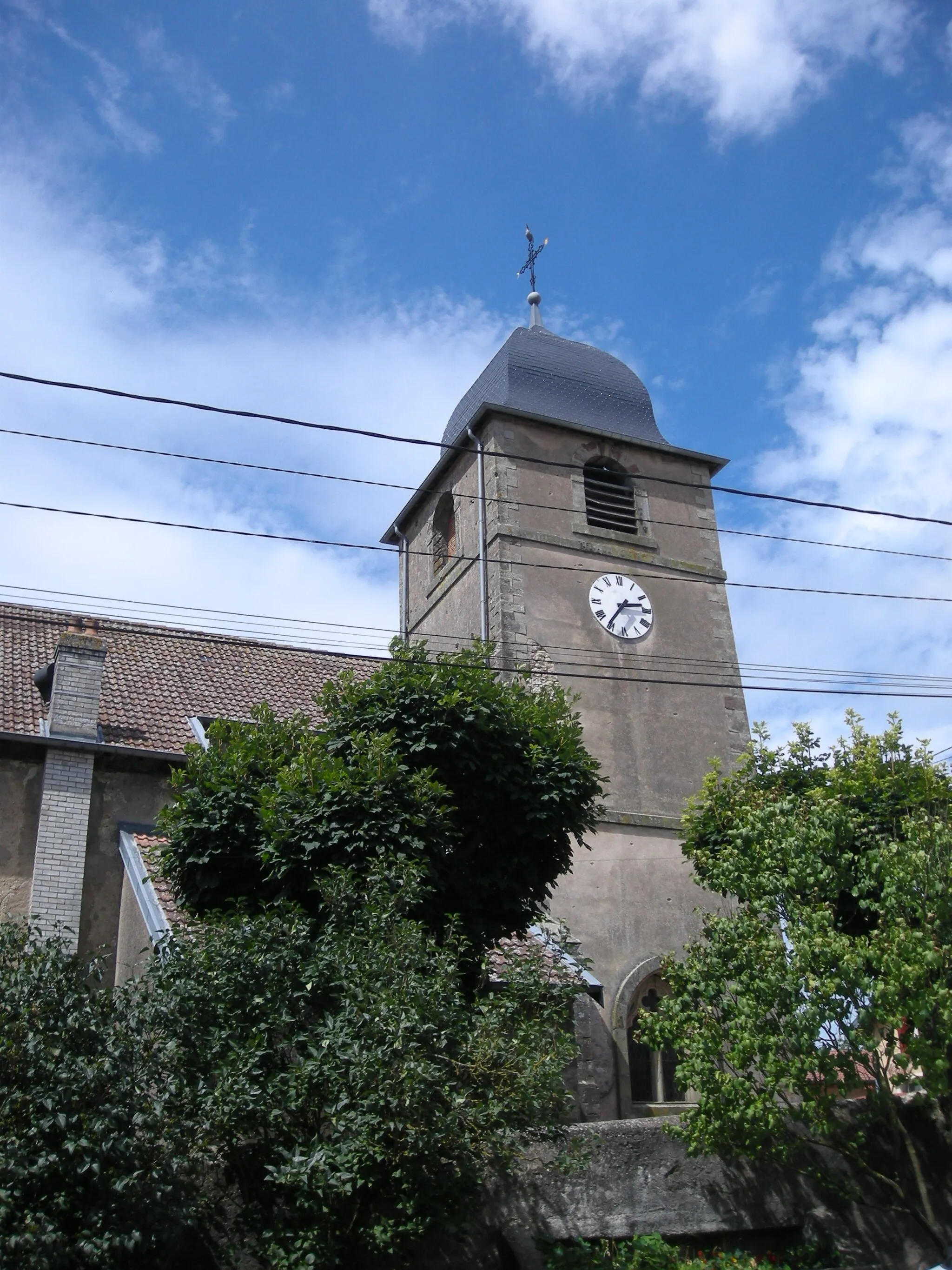 Photo showing: Le clocher de l'église de Reherrey (Meurthe-et-Moselle)