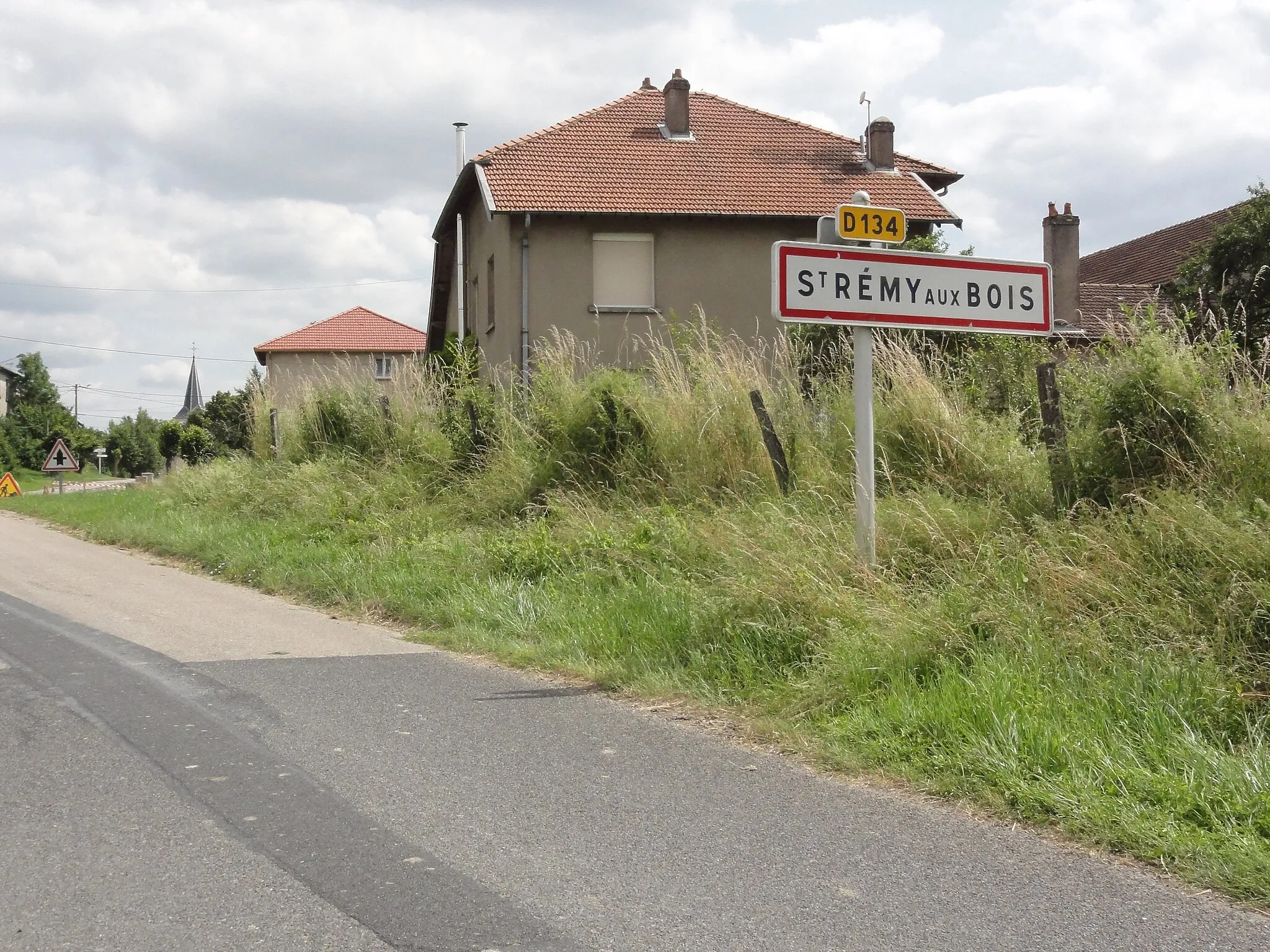 Photo showing: Saint-Rémy-aux-Bois (M-et-M) city limit sign
