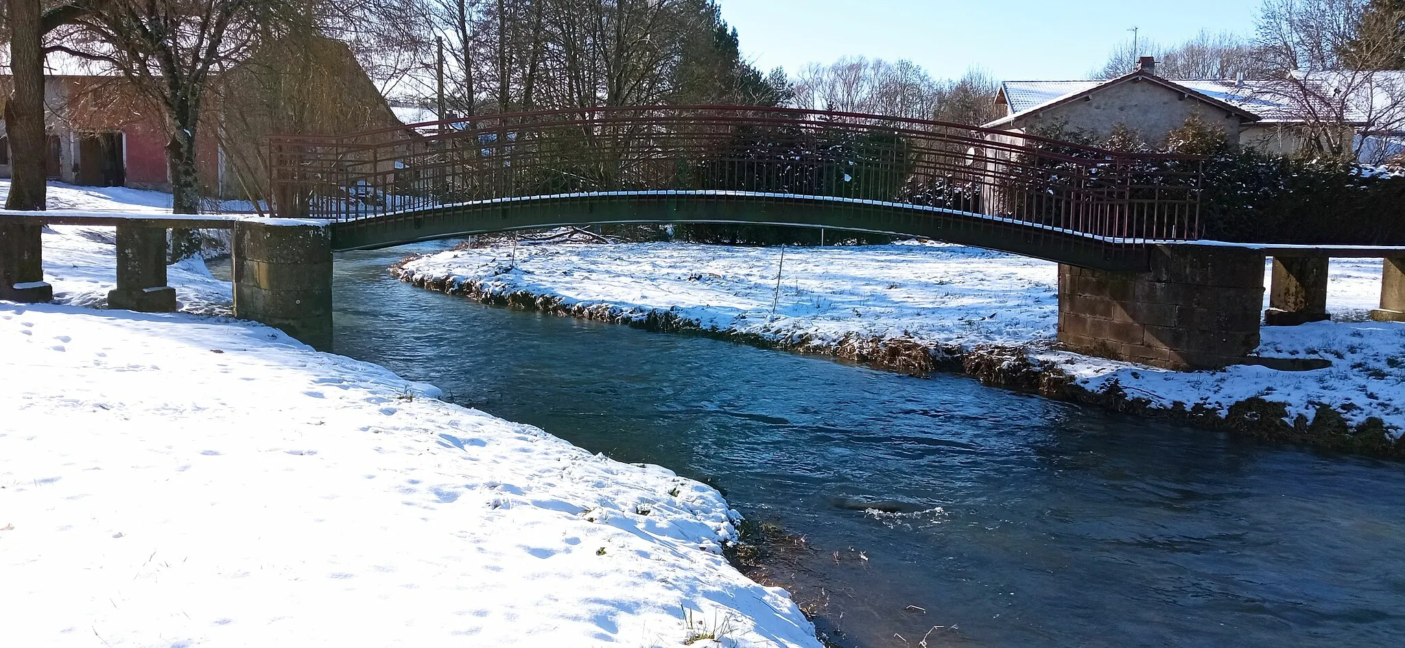 Photo showing: Photo du pont des Tablettes sous la neige à Bainville-aux-Saules