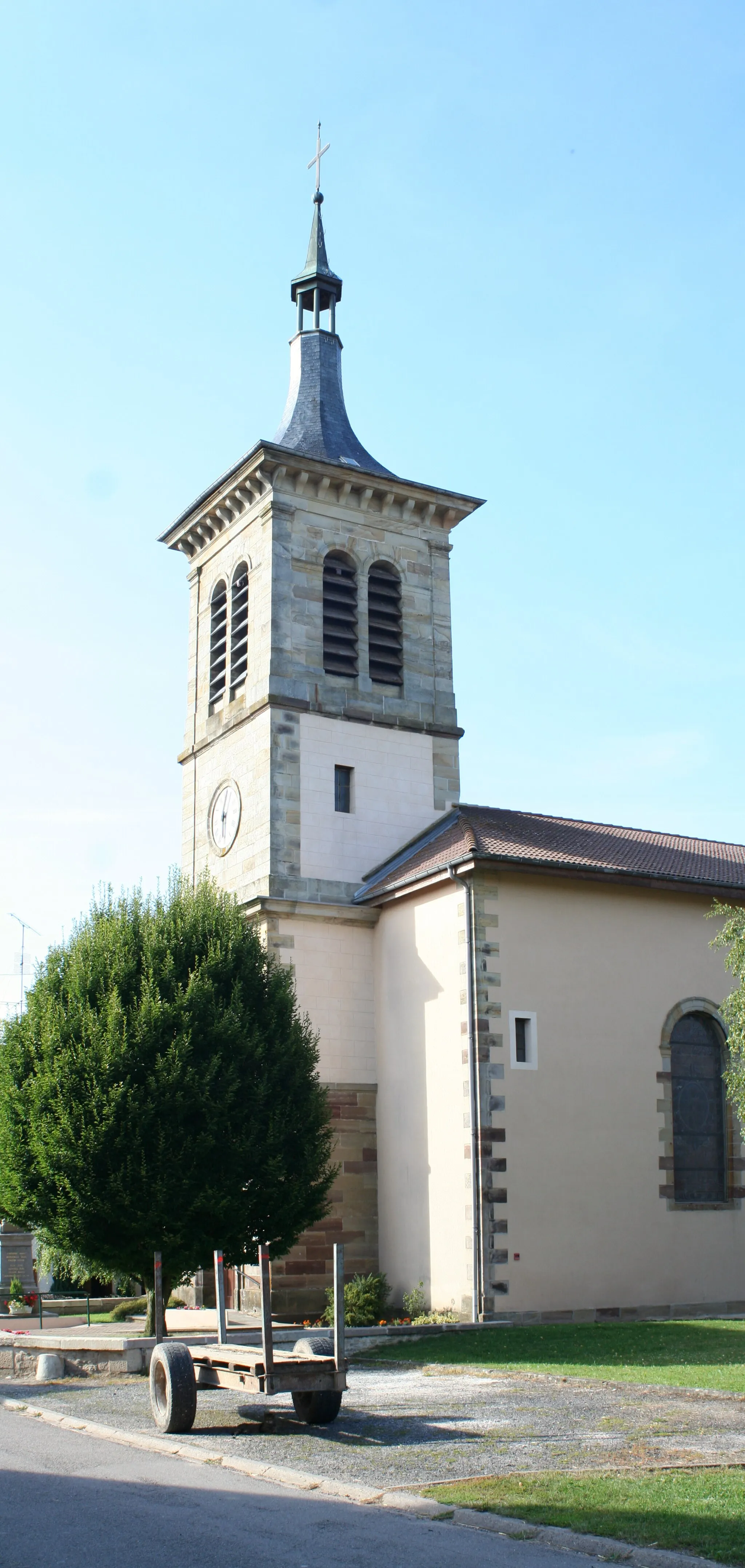 Photo showing: Clocher de l'église de la Nativité-de-Notre-Dame de Bult (Vosges)