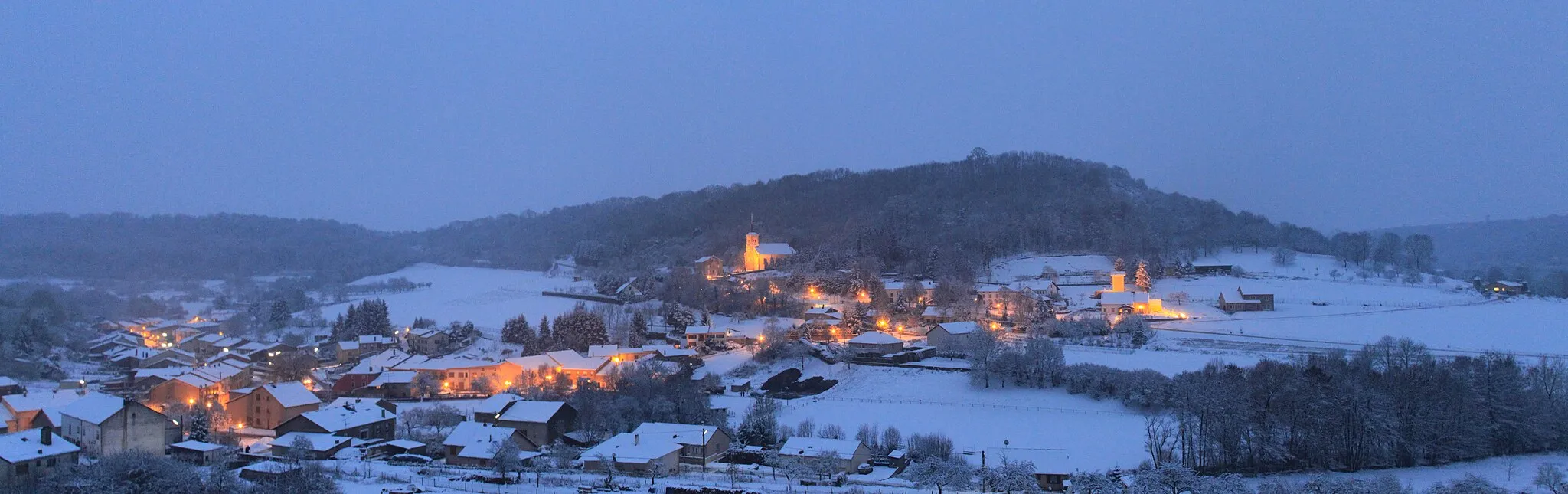 Photo showing: Montenach under snow
