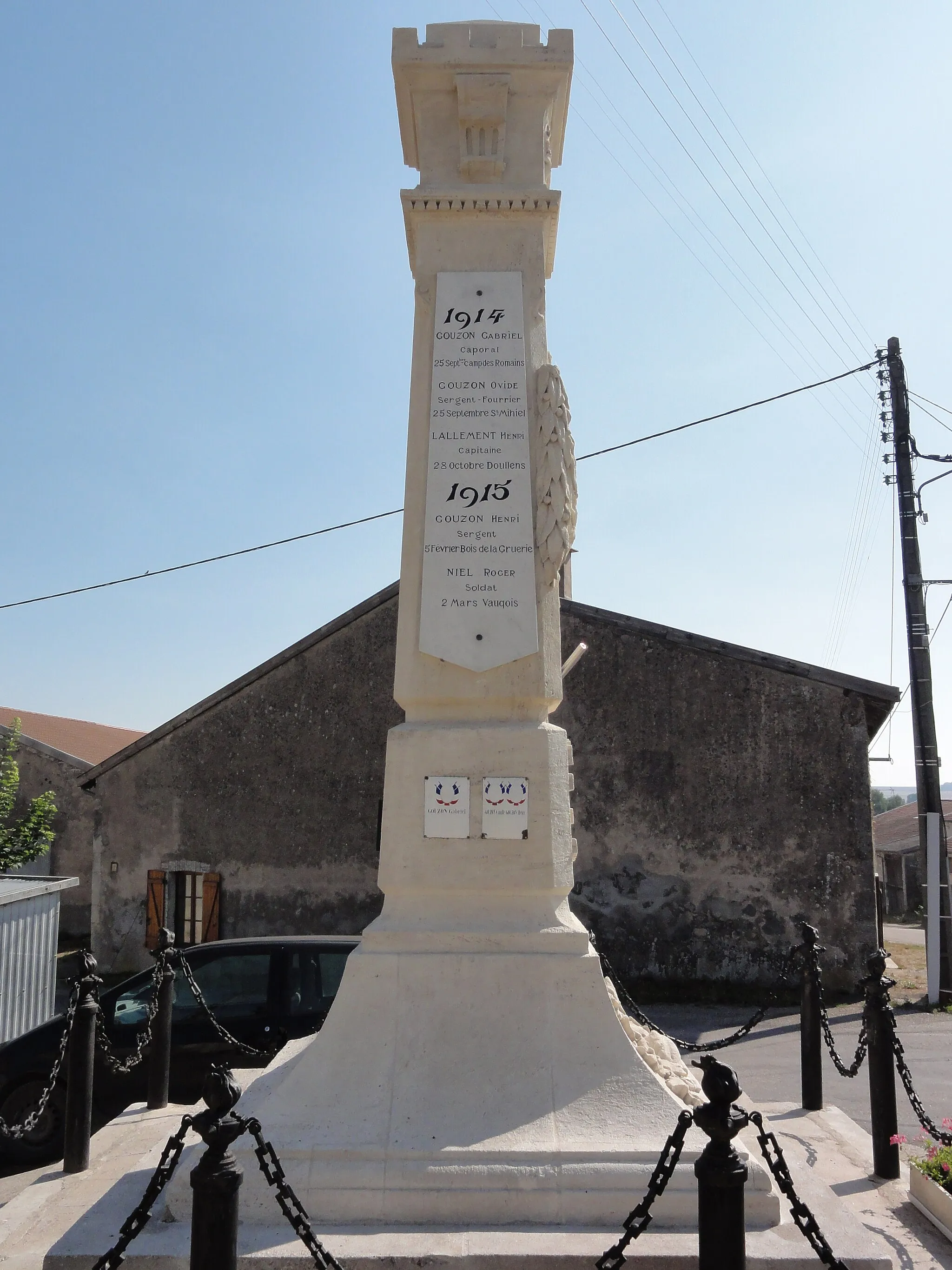 Photo showing: Bouquemont (Meuse) monument aux morts