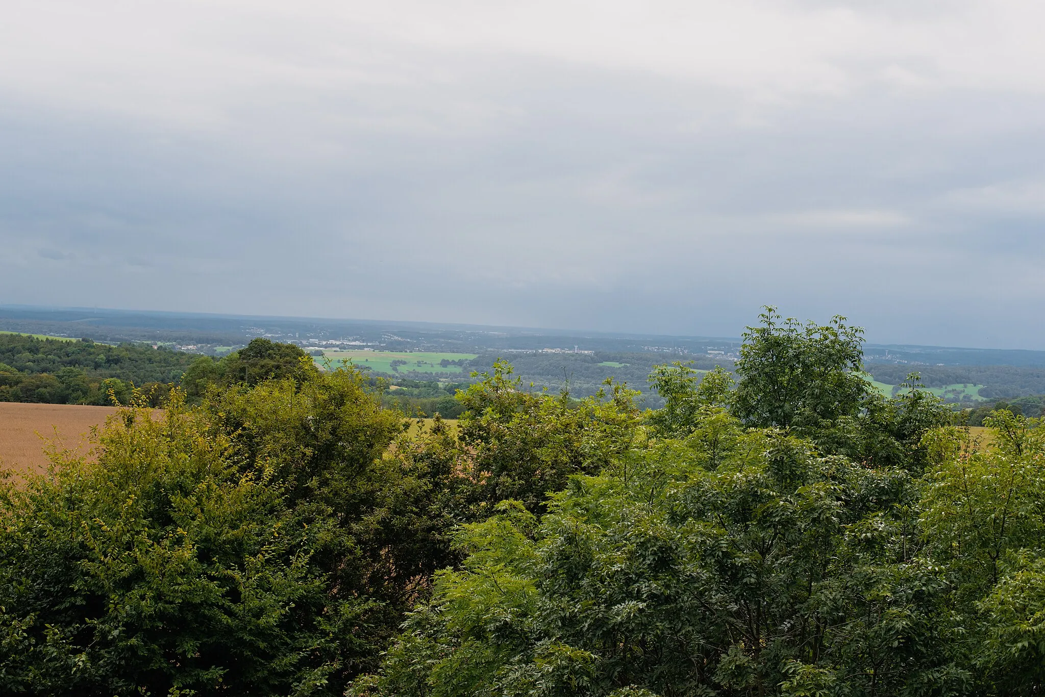 Photo showing: Aussicht von dem Heidenkopfturm in Ormesheim.