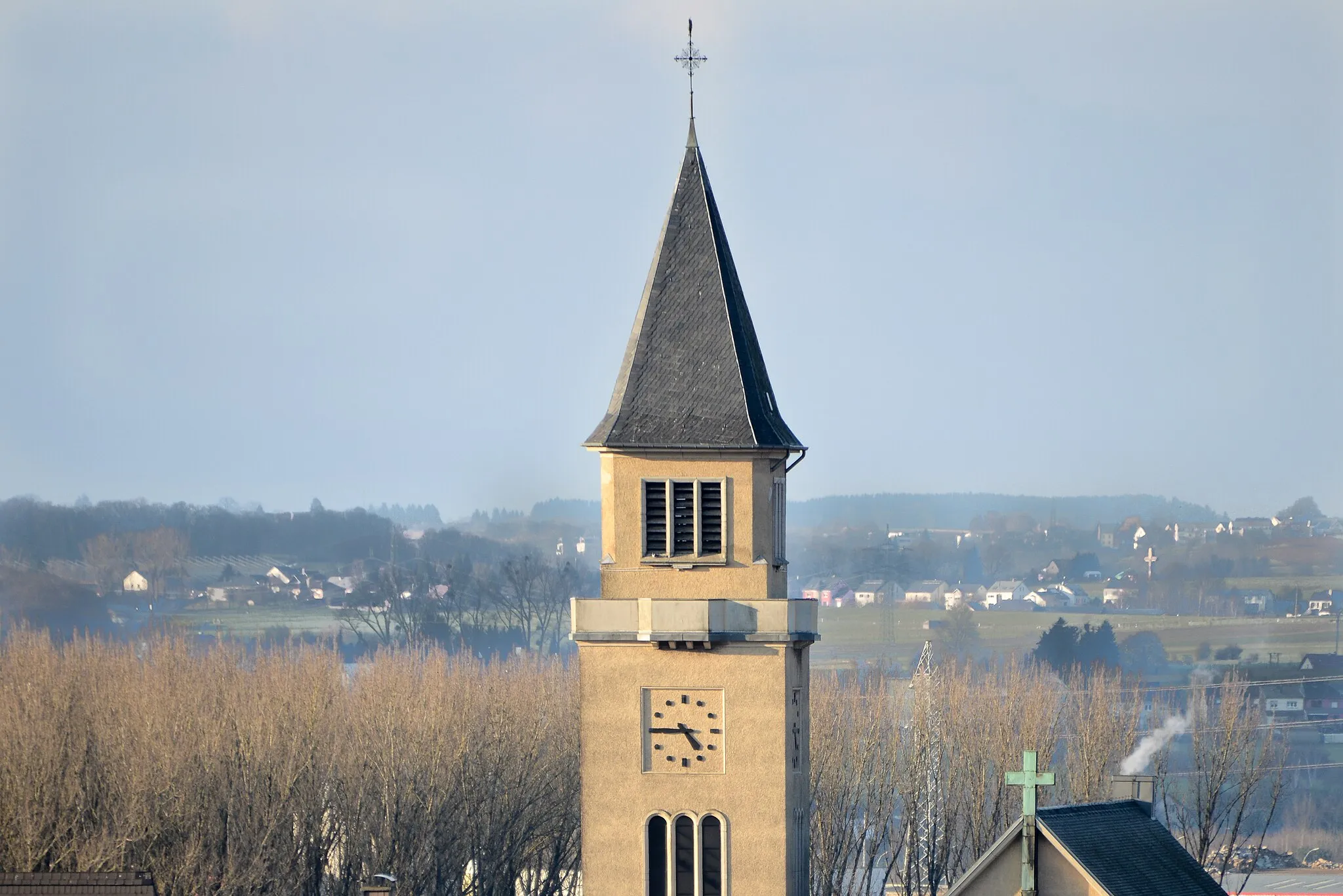 Photo showing: De Schëfflenger Kierchtuerm.