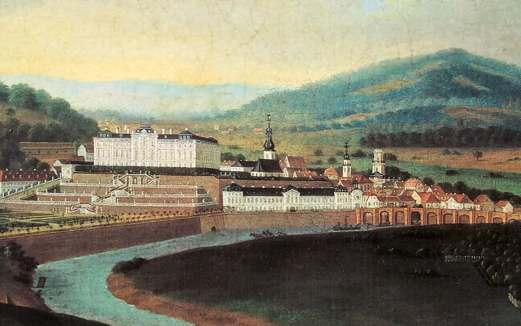 Photo showing: Ansicht von Schloss und Stadt Saarbrücken um 1770