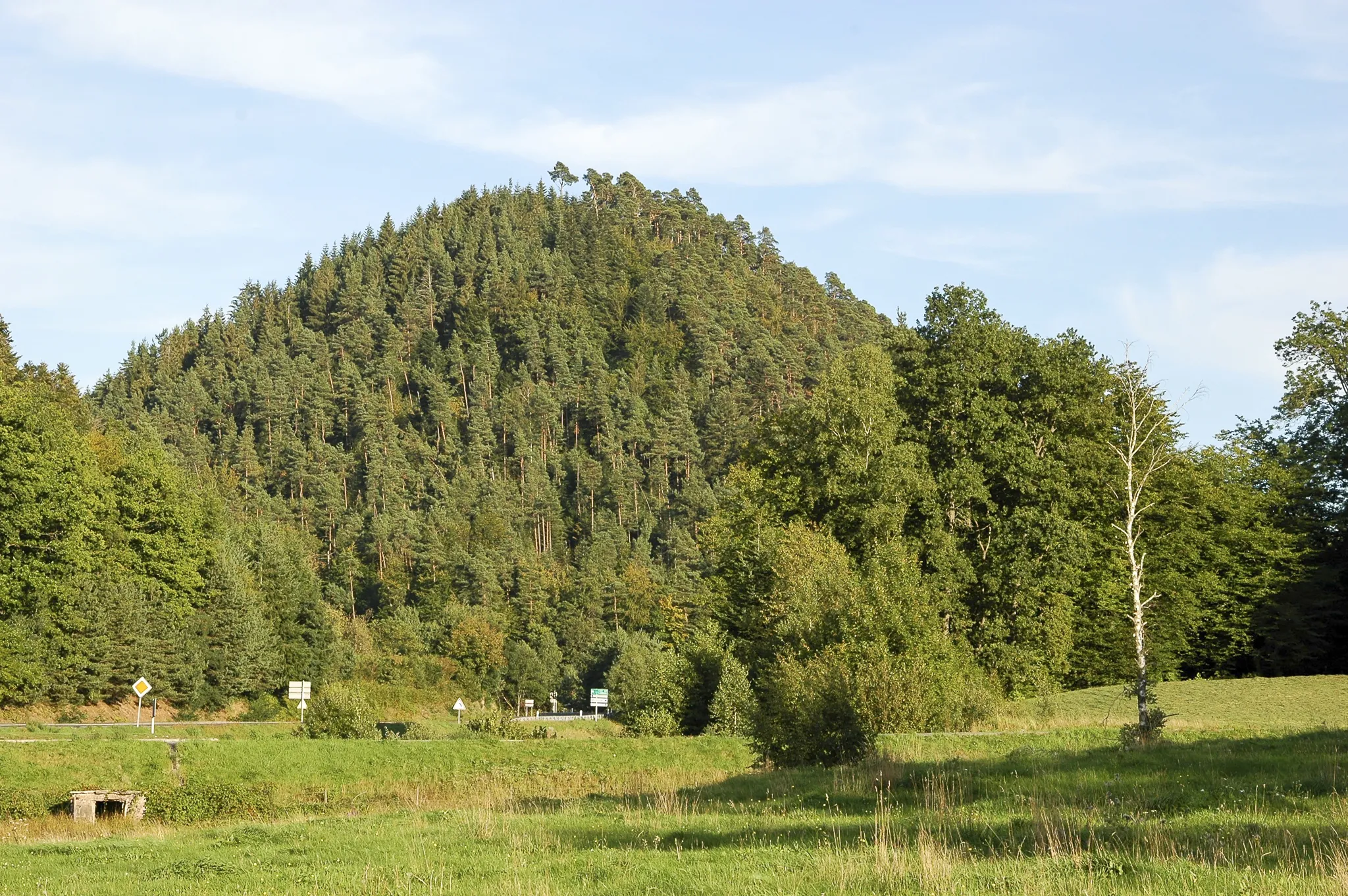 Photo showing: Bruyères dans les Vosges, vue sur la montagne de Pointhaie
