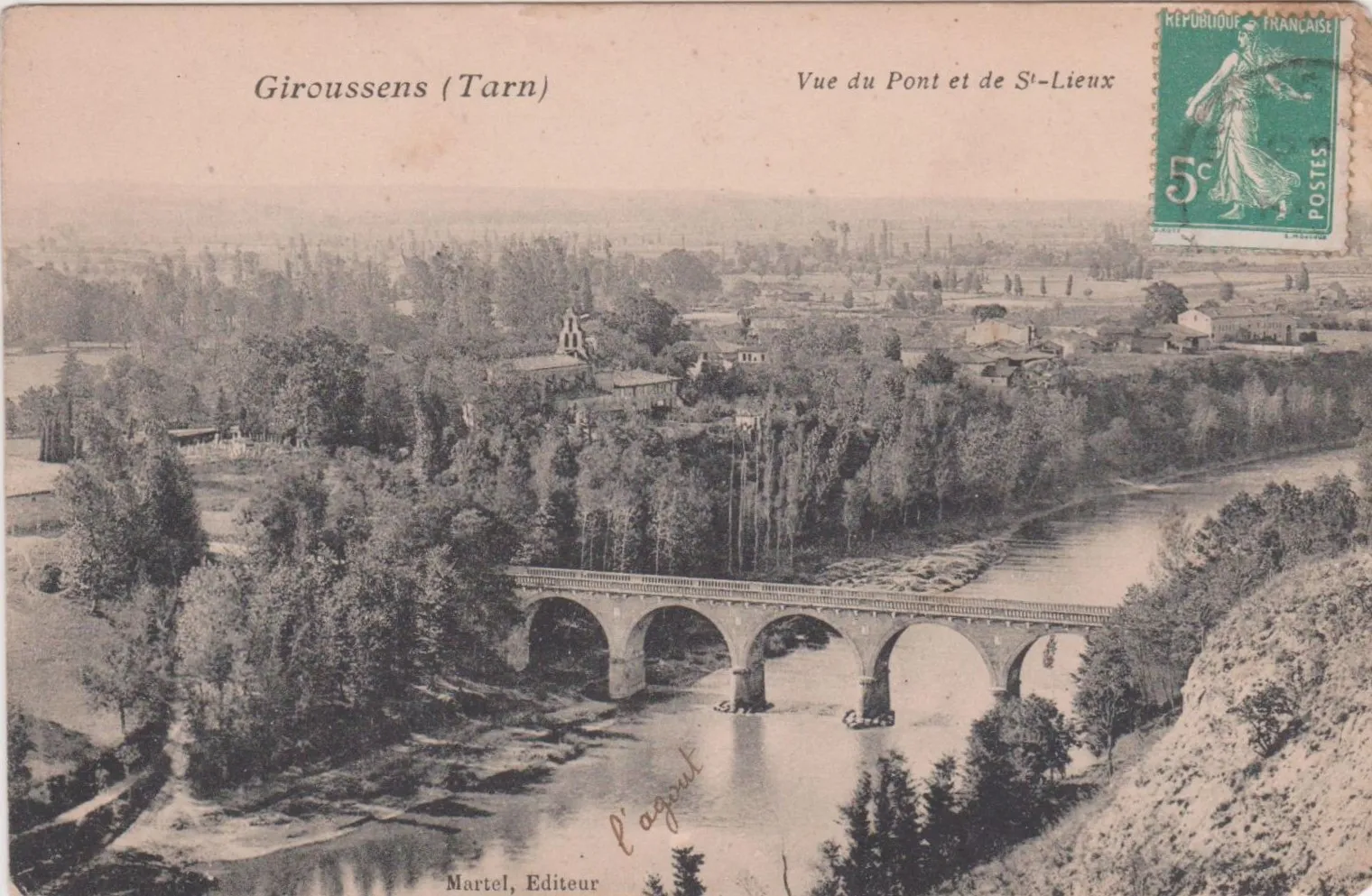 Photo showing: Le viaduc ferroviaire de Salles dans le Tarn, carte postale