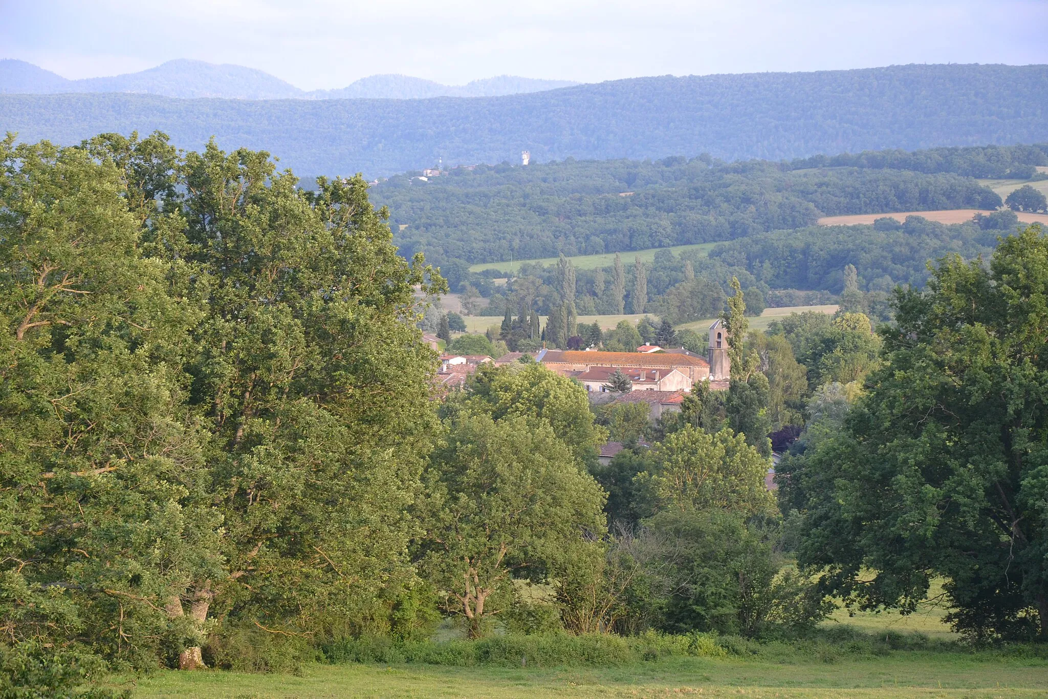 Photo showing: Vue sur Léran depuis les hauteurs de la rive gauche du Touyre (Ariège, France).