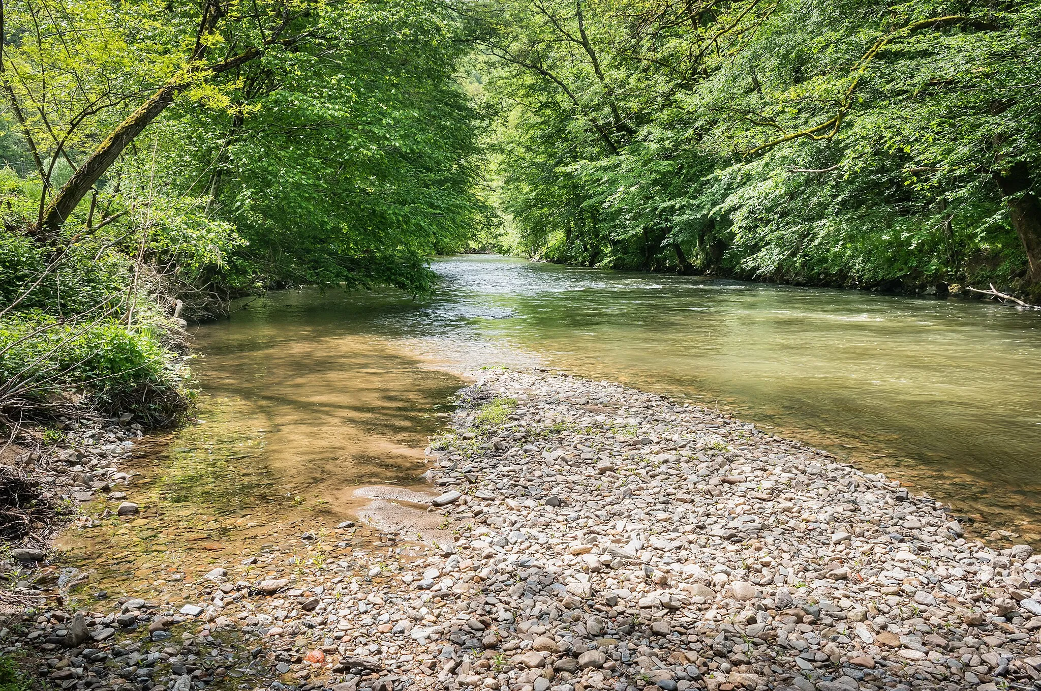 Photo showing: Célé river on the border of communes Saint-Jean-Mirabel and Viazac, Lot, France