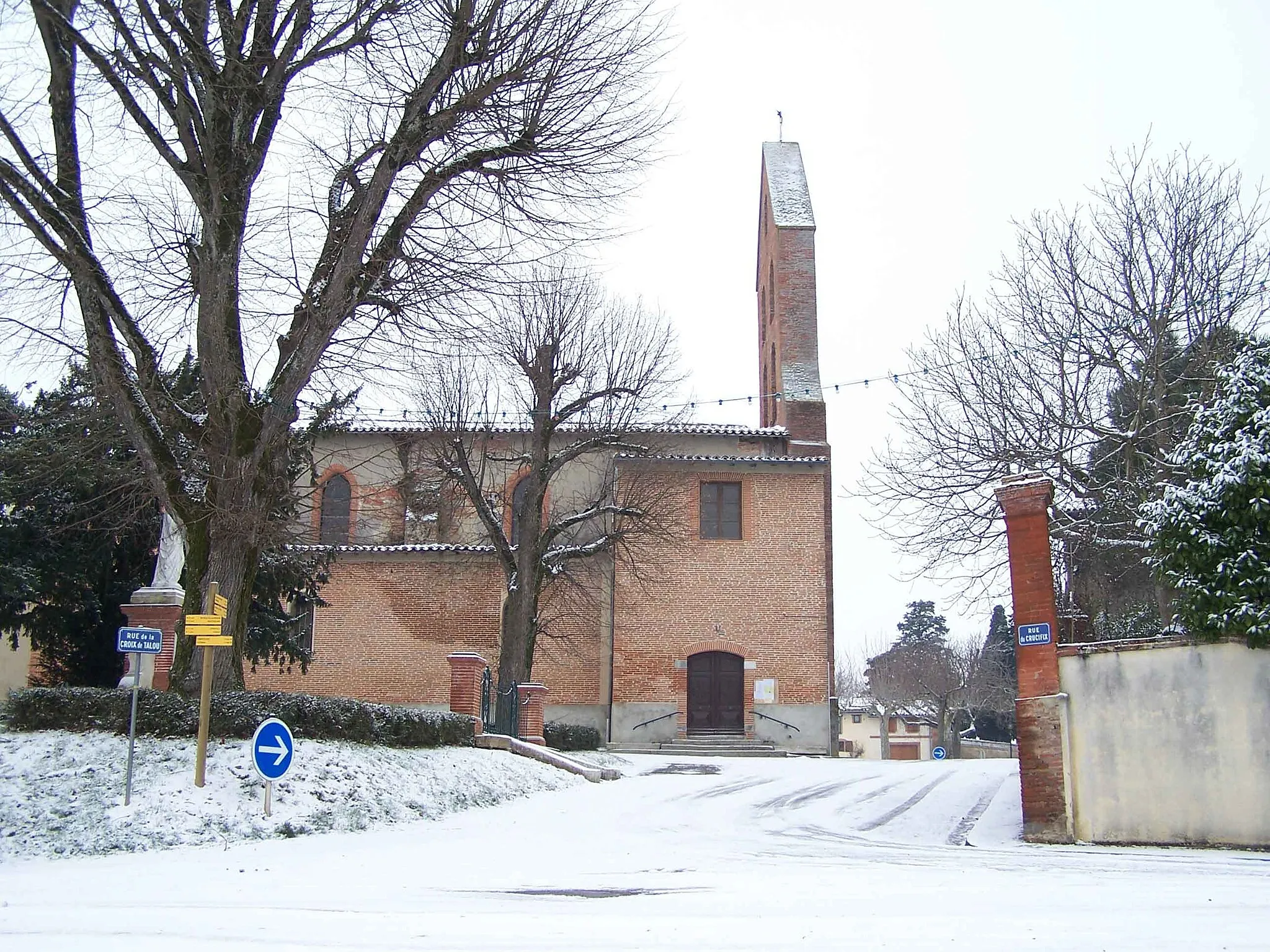 Photo showing: l'église de Deyme sous la neige le 18 janvier 2009