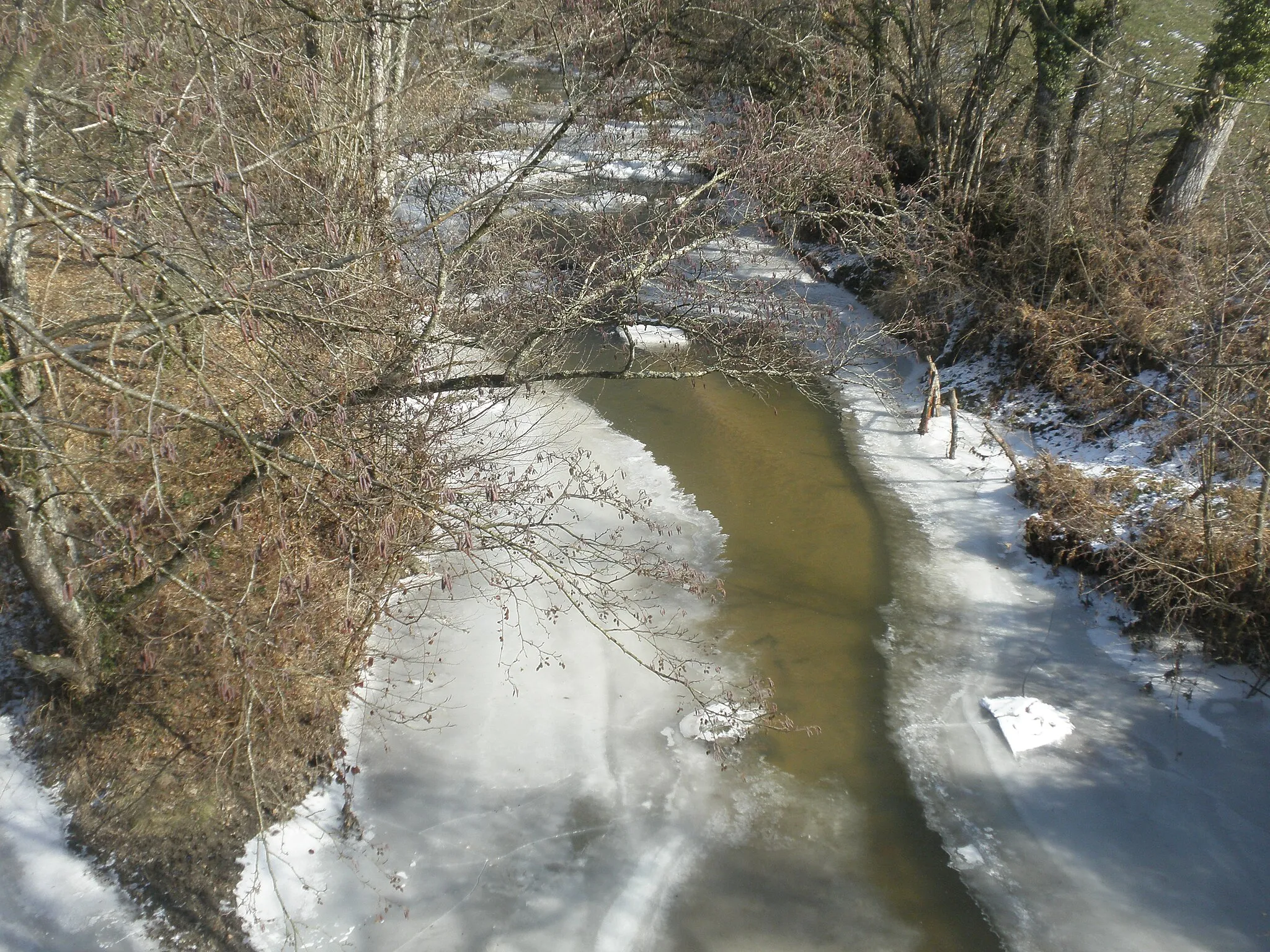 Photo showing: La Serène, affluent en rive gauche de l'Aveyron, vue depuis le pont de la D239 entre Najac et Saint-André de Najac au cours du mois de février 2012 (Saint-André-de-Najac, Aveyron)