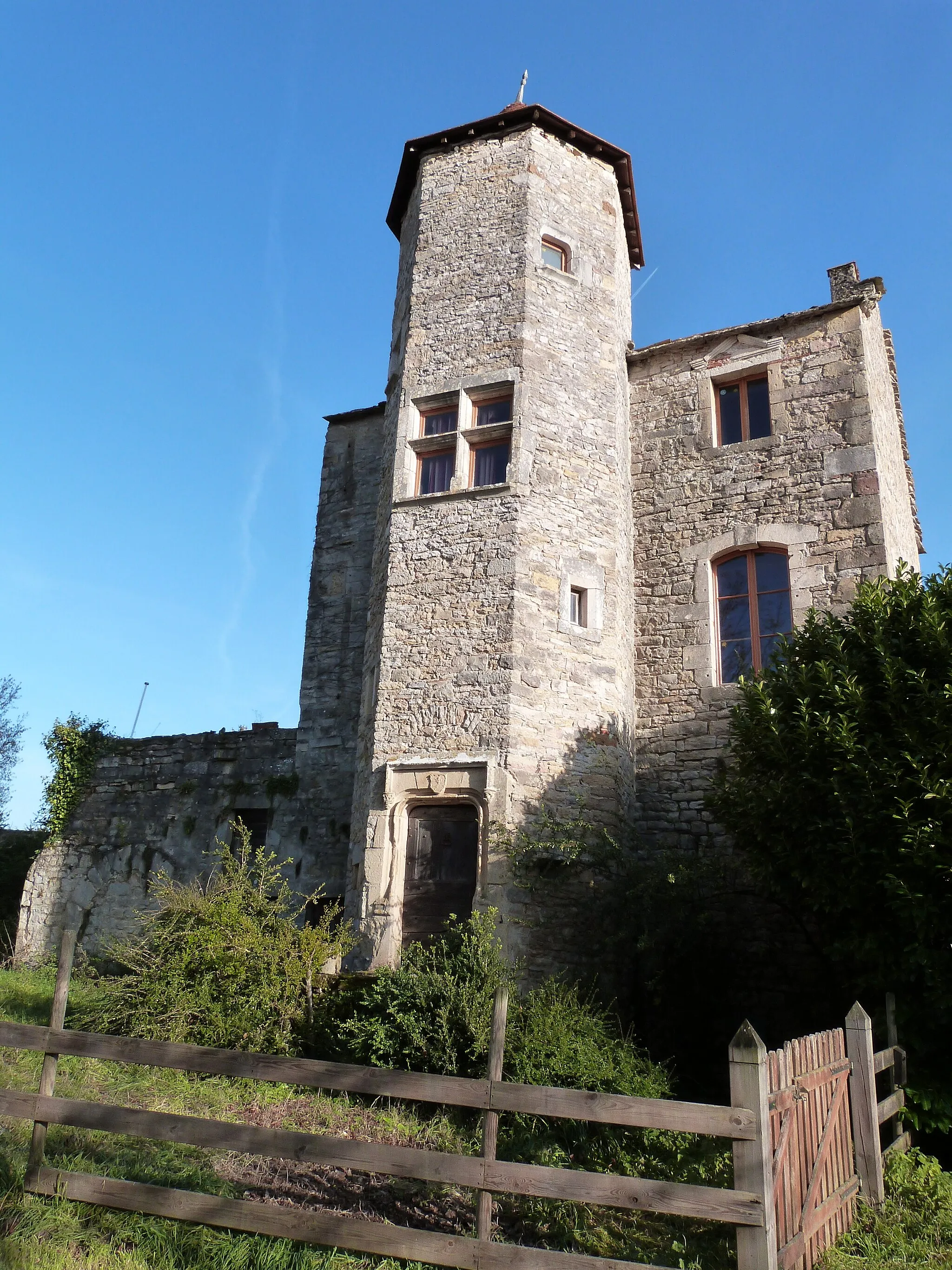 Photo showing: Façade principale avec tour (château de Salles-Courbatiès)