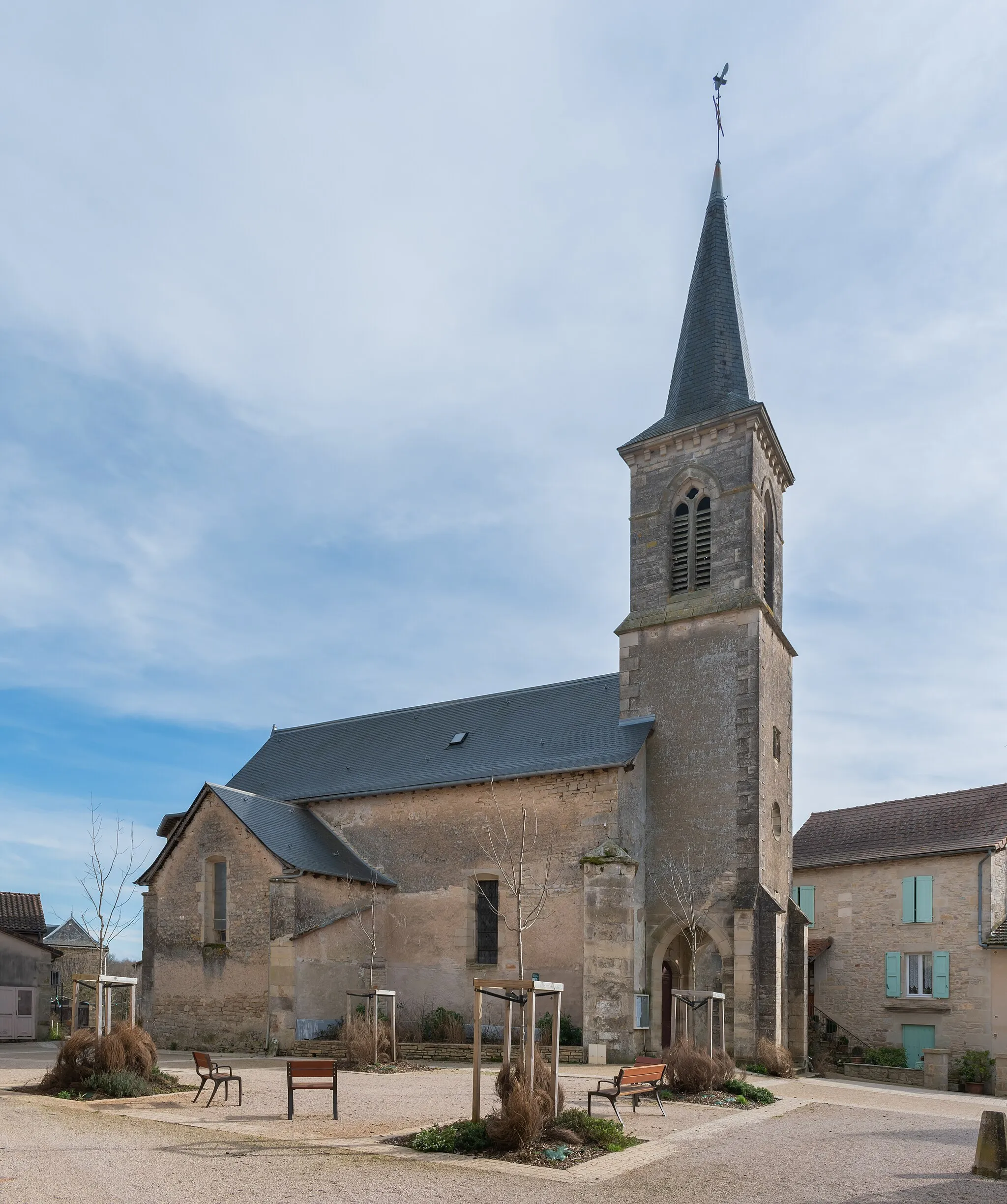 Photo showing: Saint Gratus of Aosta church in Memer, commune of Vailhourles, Aveyron, France