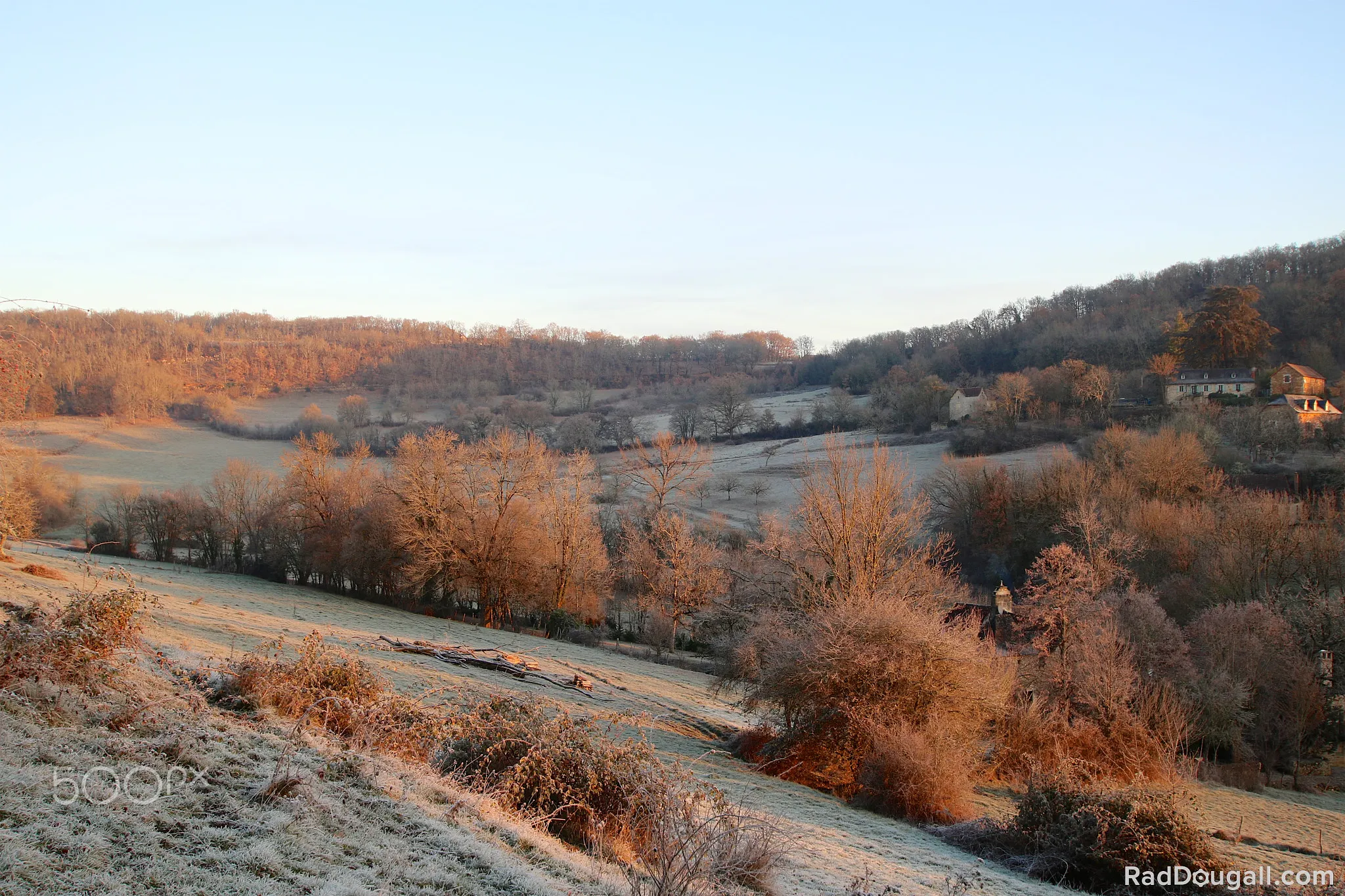 Photo showing: 500px provided description: Frozen French Countryside [#trees ,#landscape ,#winter ,#cold ,#france ,#fields ,#countryside ,#frost ,#country ,#hills]