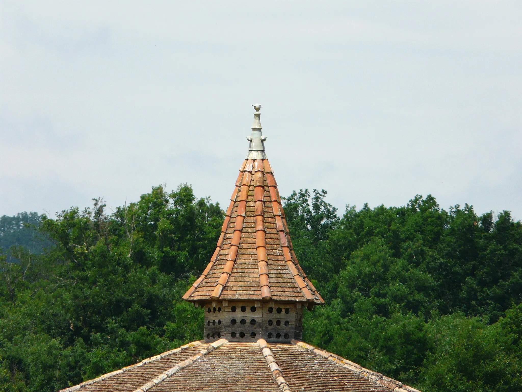 Photo showing: Toit du pigeonnier de l'aire de service du Bois de Dourre, Montalzat, Tarn-et-Garonne, France.