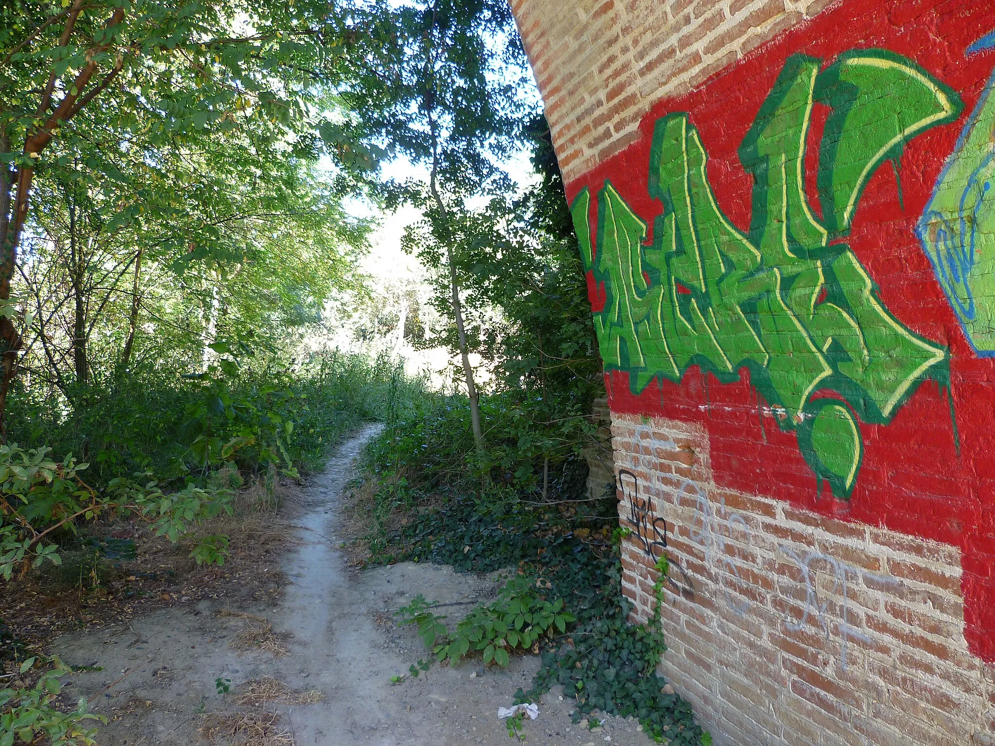 Photo showing: Blagnac (Haute-Garonne, Midi-Pyrénées, France) : Graffiti sur l'arche du pont d'Ancely sur le Touch.