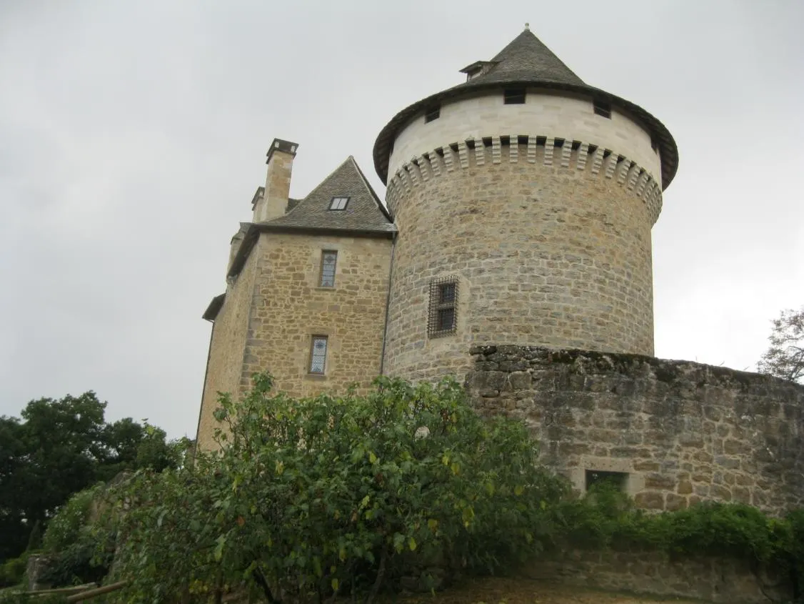 Photo showing: View of Saignes castle in Lot department in France. Picture taken from the botanic garden.