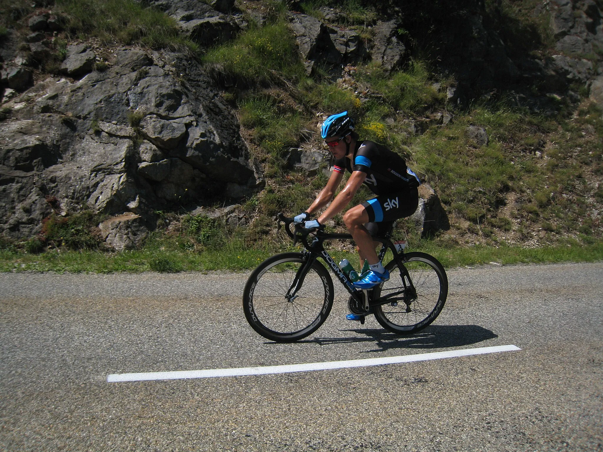 Photo showing: Edvald Boasson Hagen on the Port de Pailhères in the 2013 Tour de France