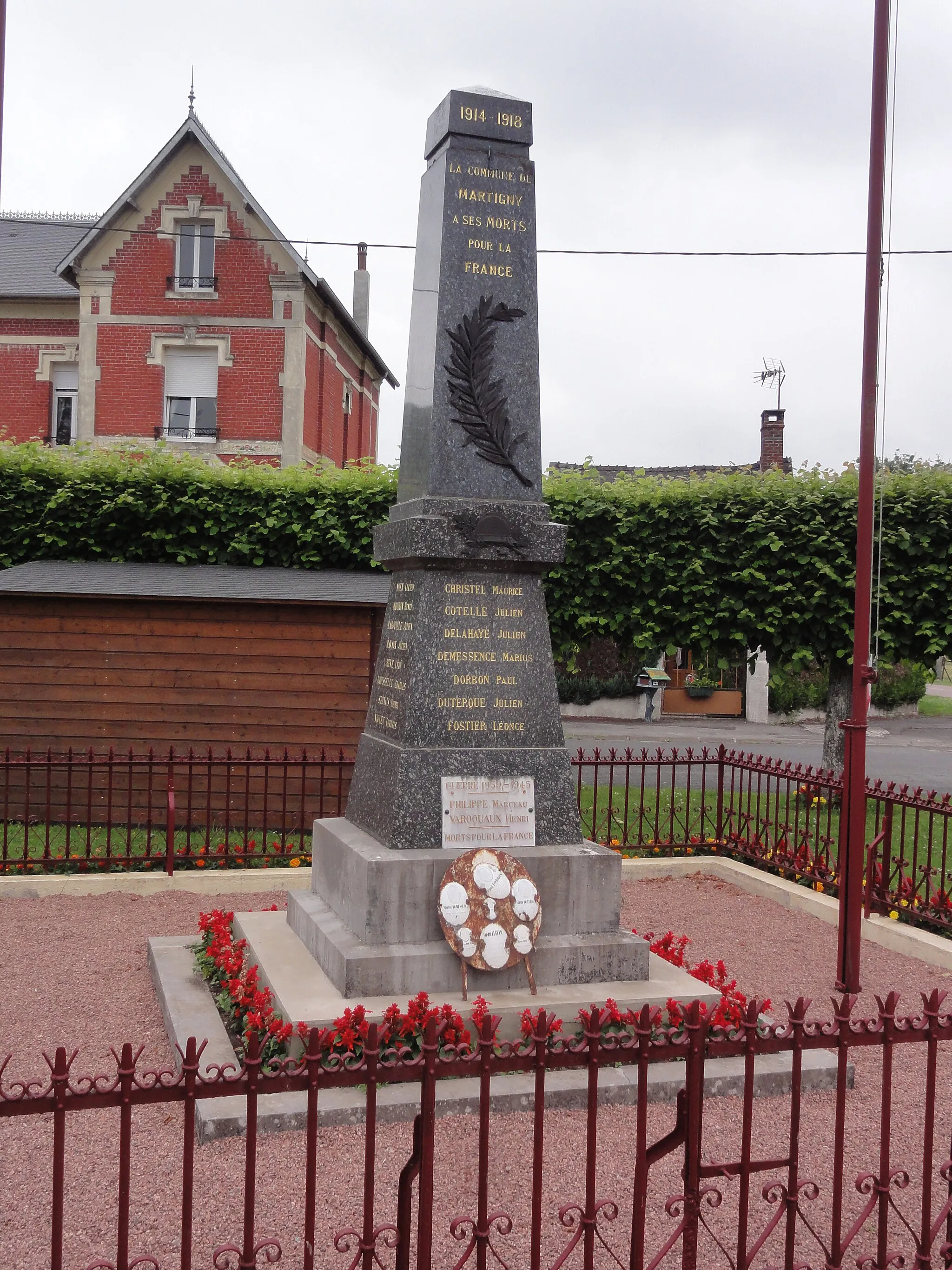Photo showing: Martigny (Aisne) monument aux morts