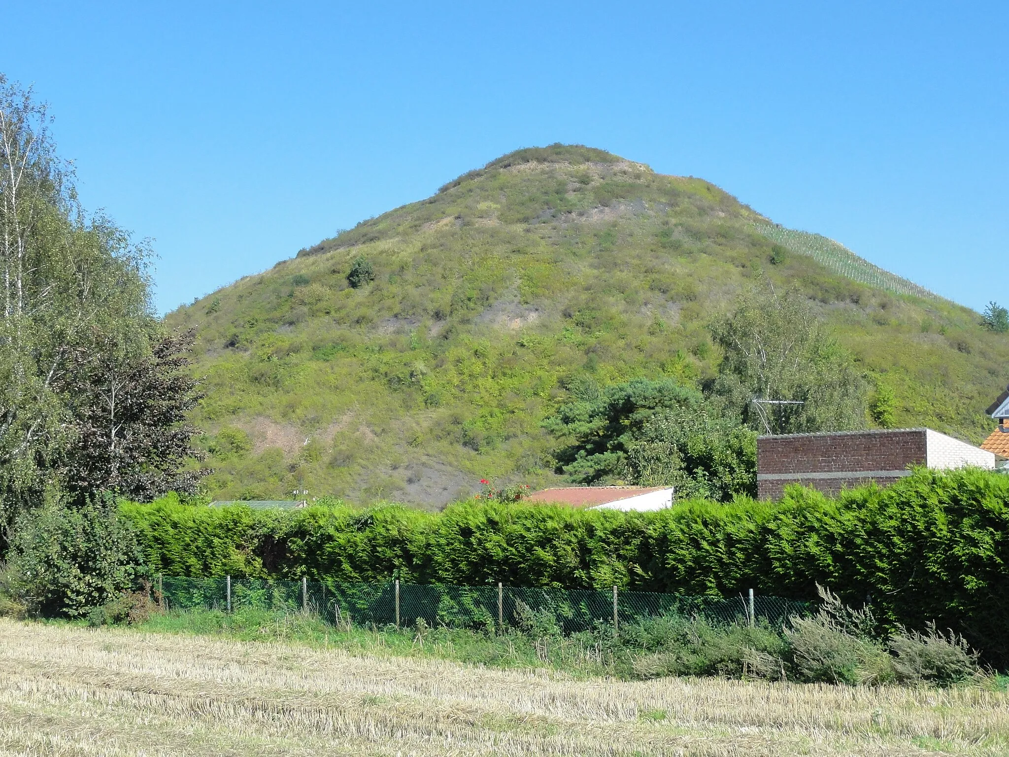 Photo showing: Terril n° 9 dit 2 bis de Bruay Ouest, Fosse n° 2 bis de la Compagnie des mines de Bruay, Haillicourt, Pas-de-Calais, Nord-Pas-de-Calais, France.