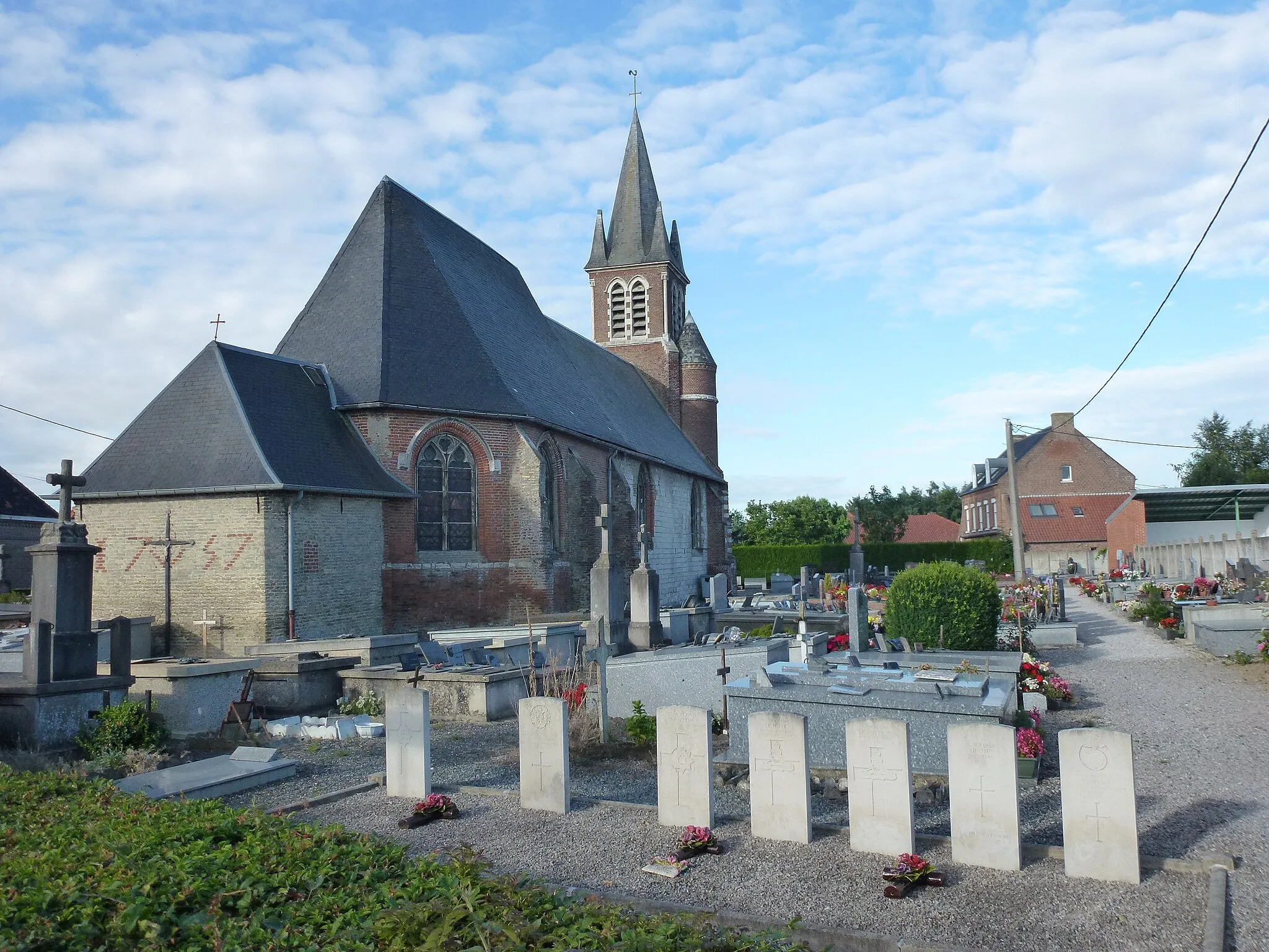 Photo showing: Campagne-lez-Wardrecques (Pas-de-Calais) croix de chemin, rue Principale