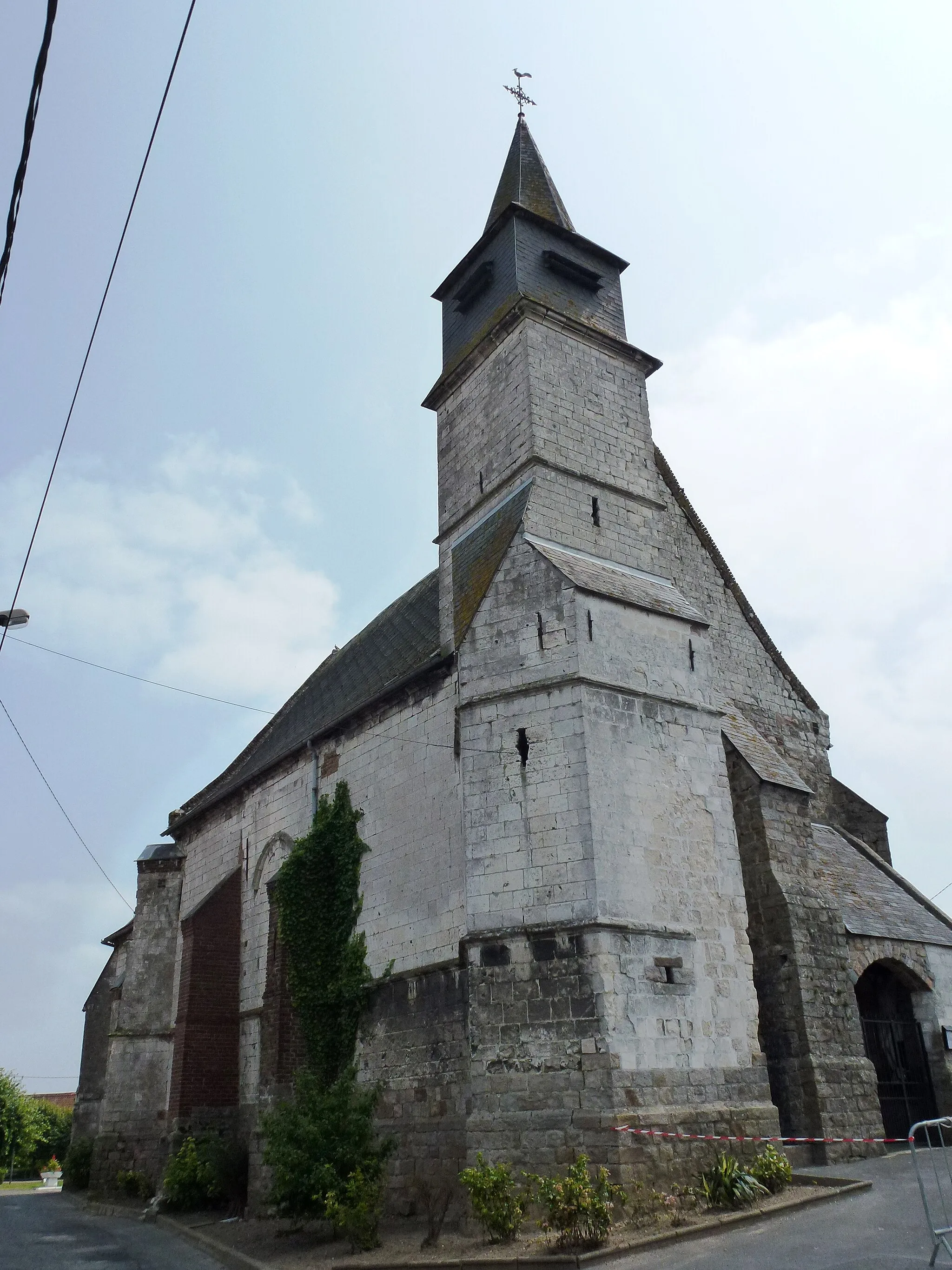 Photo showing: Floringhem (Pas-de-Calais, Fr) église, tour