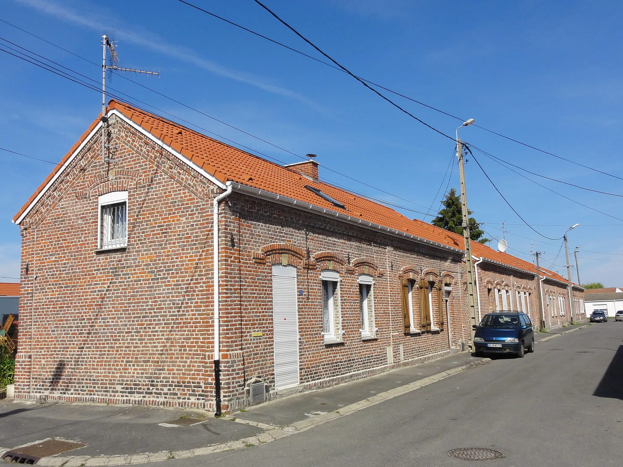 Photo showing: Cités de la Fosse Saint Mark de la Compagnie des mines d'Anzin, Escaudain et Abscon, Nord, Nord-Pas-de-Calais, France.