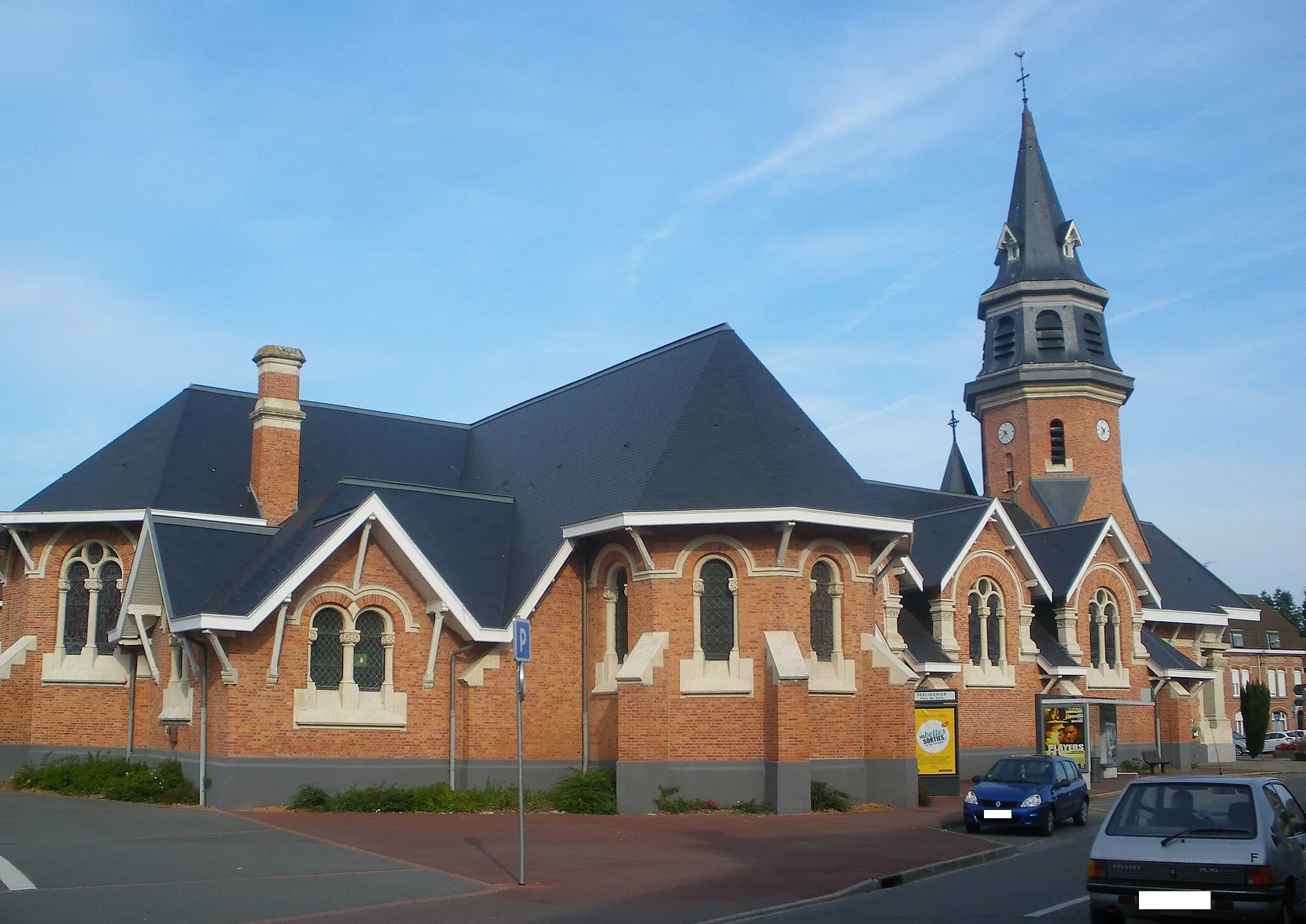 Photo showing: Vue de l'église Saint-Amand de Frelinghien.