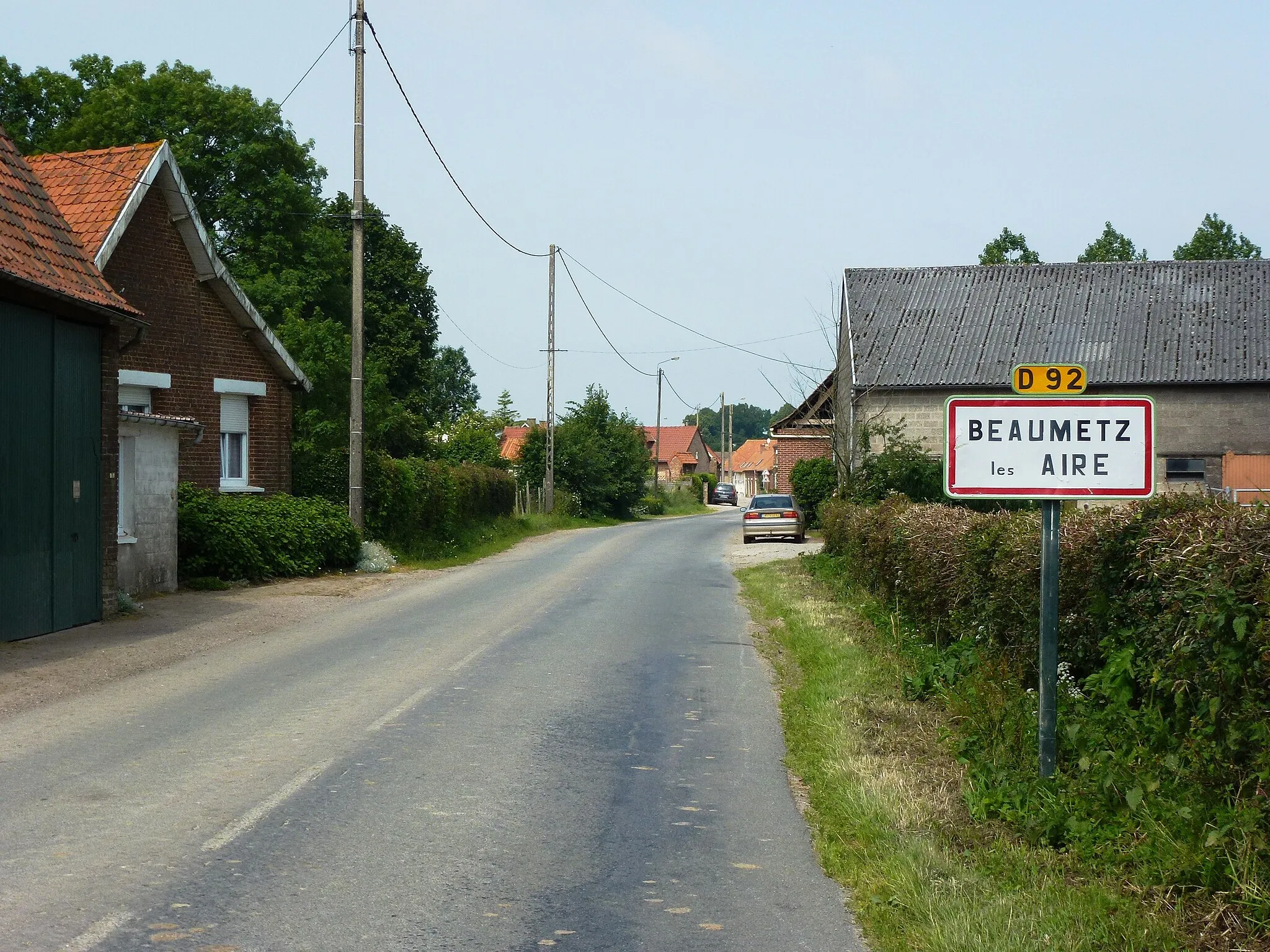Photo showing: Beaumetz-lès-Aire (Pas-de-Calais, Fr) city limit sign