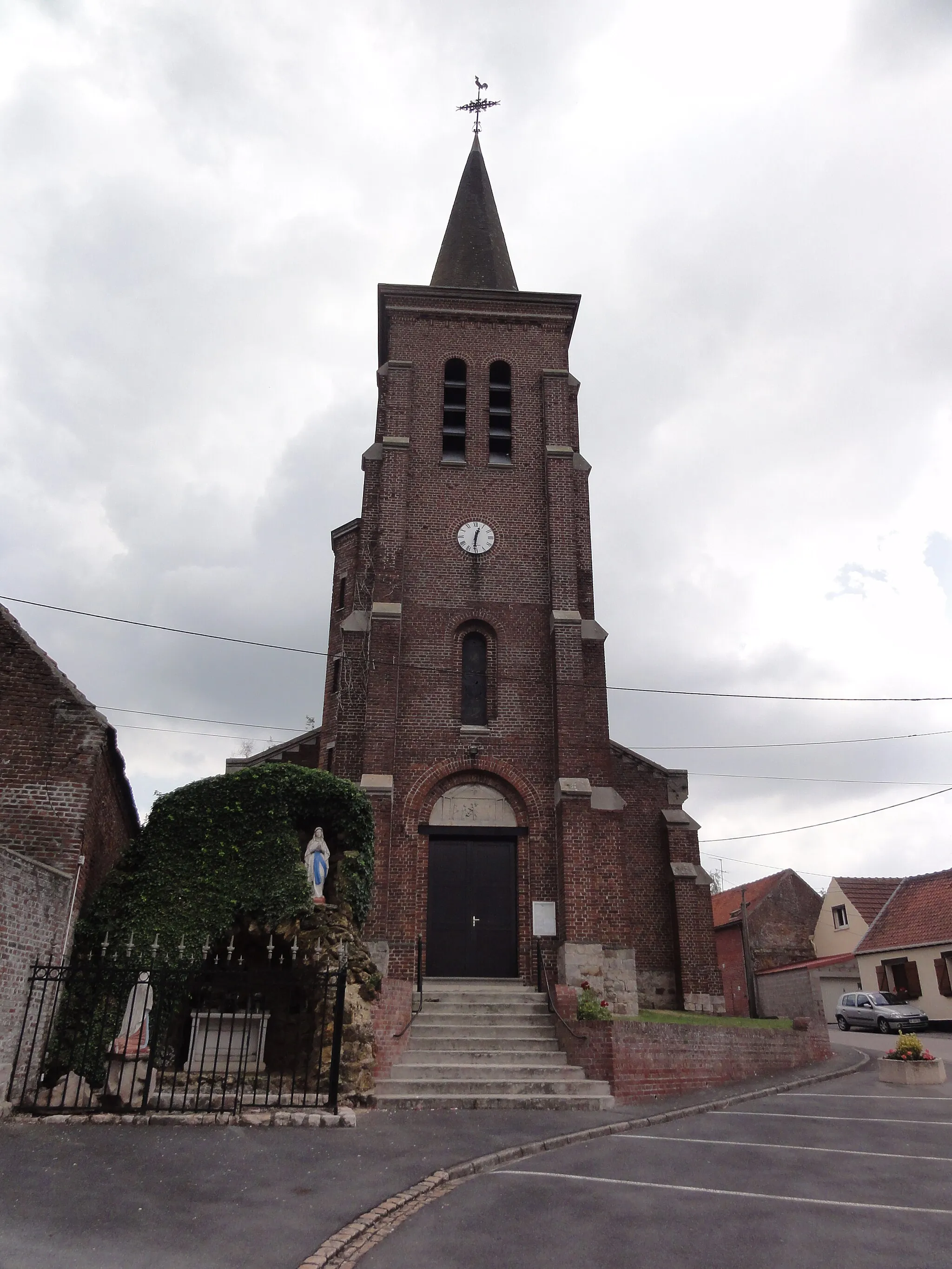 Photo showing: Monchaux-sur-Écaillon (Nord, Fr) Église, façade