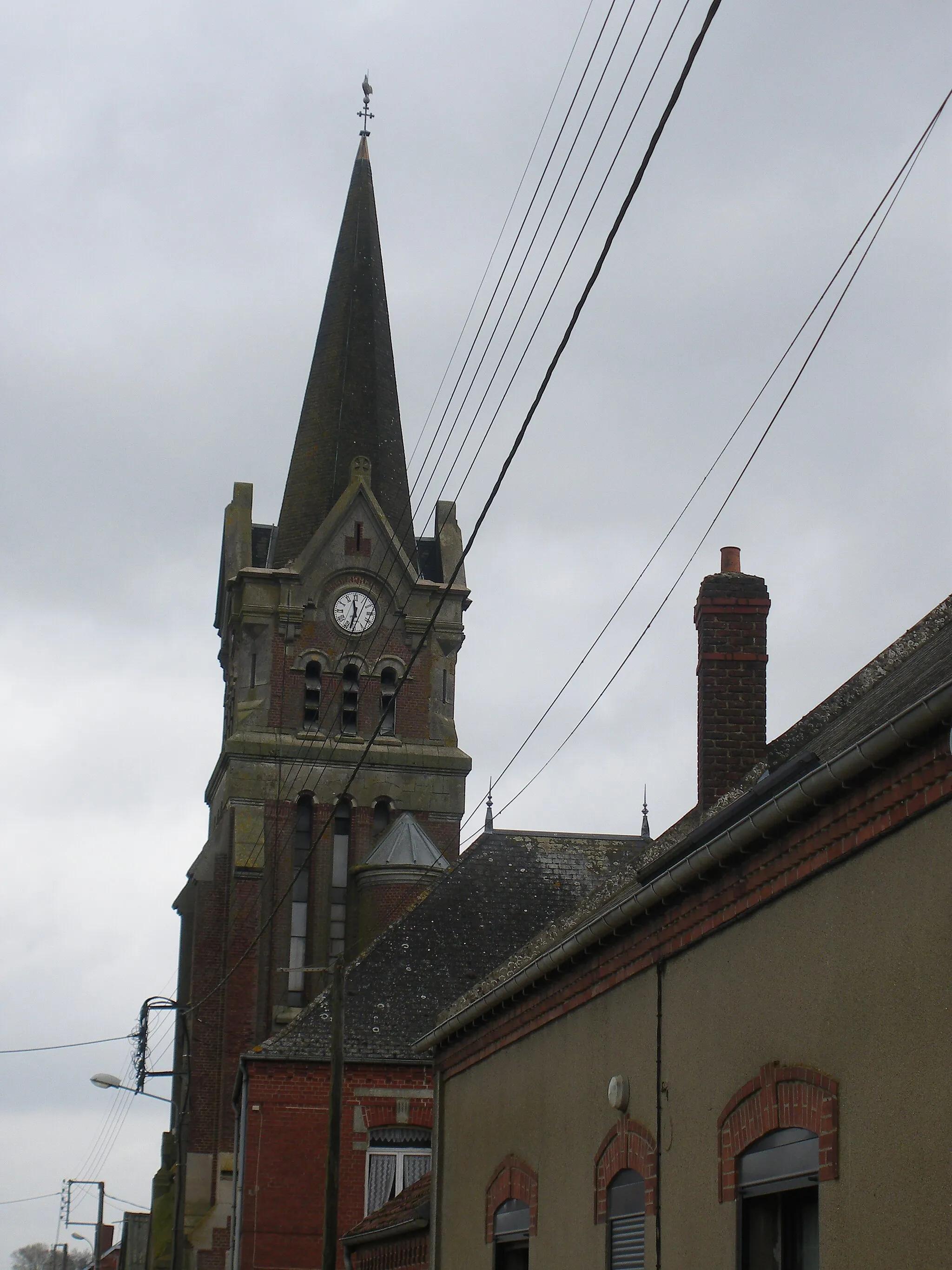 Photo showing: Vue de l'église Saint-Ouen de Boursies.