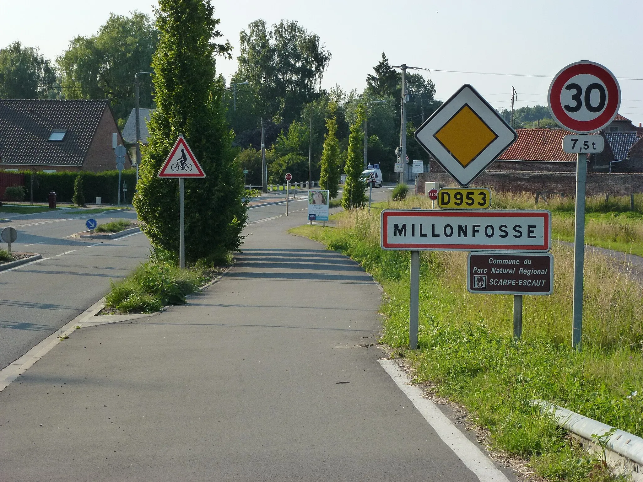 Photo showing: Millonfosse (Nord, Fr) city limit sign