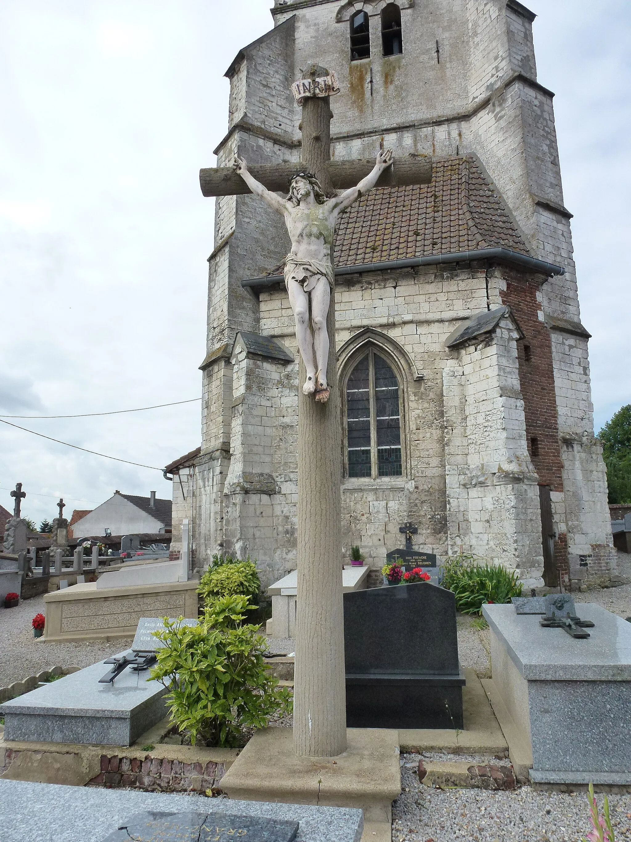Photo showing: Herbelles (Pas-de-Calais, Fr) croix de cimetière