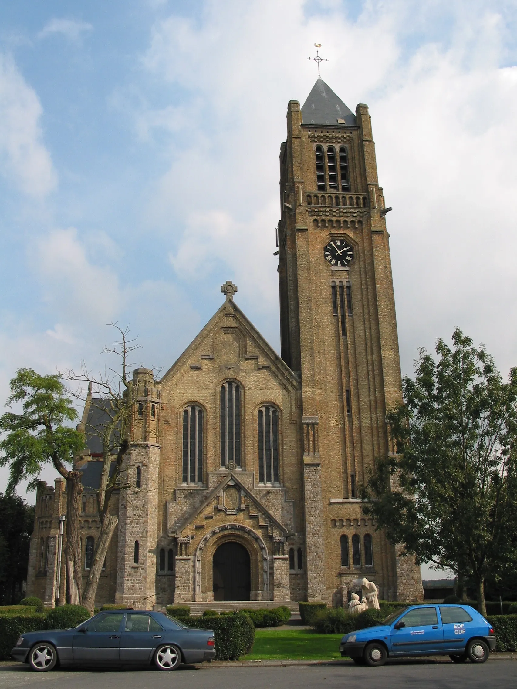 Photo showing: Warneton (Belgium), the St. Peter and Paul church (1927).