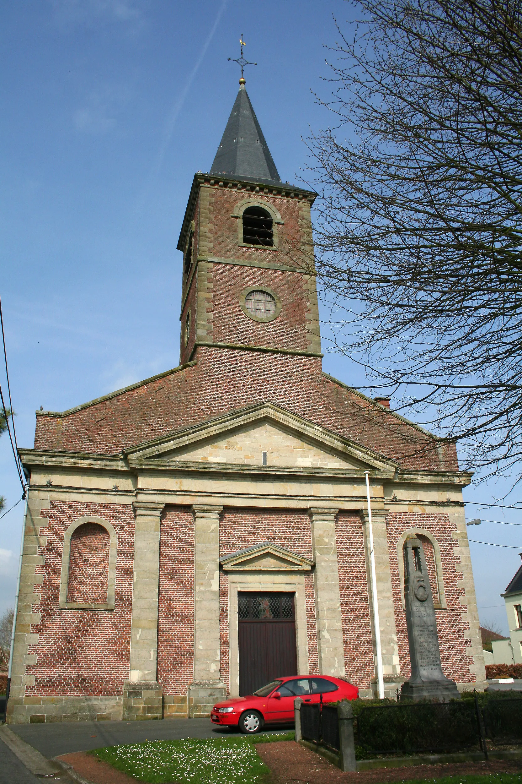 Photo showing: Montrœul-sur-Haine, l'église Saint-Lambert (1840).