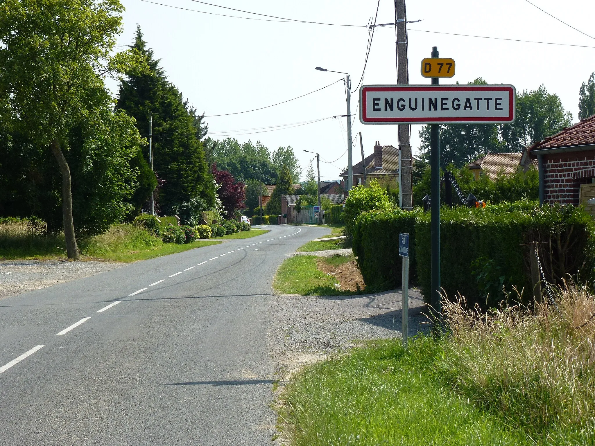 Photo showing: Enguinegatte (Pas-de-Calais, Fr) city limit sign