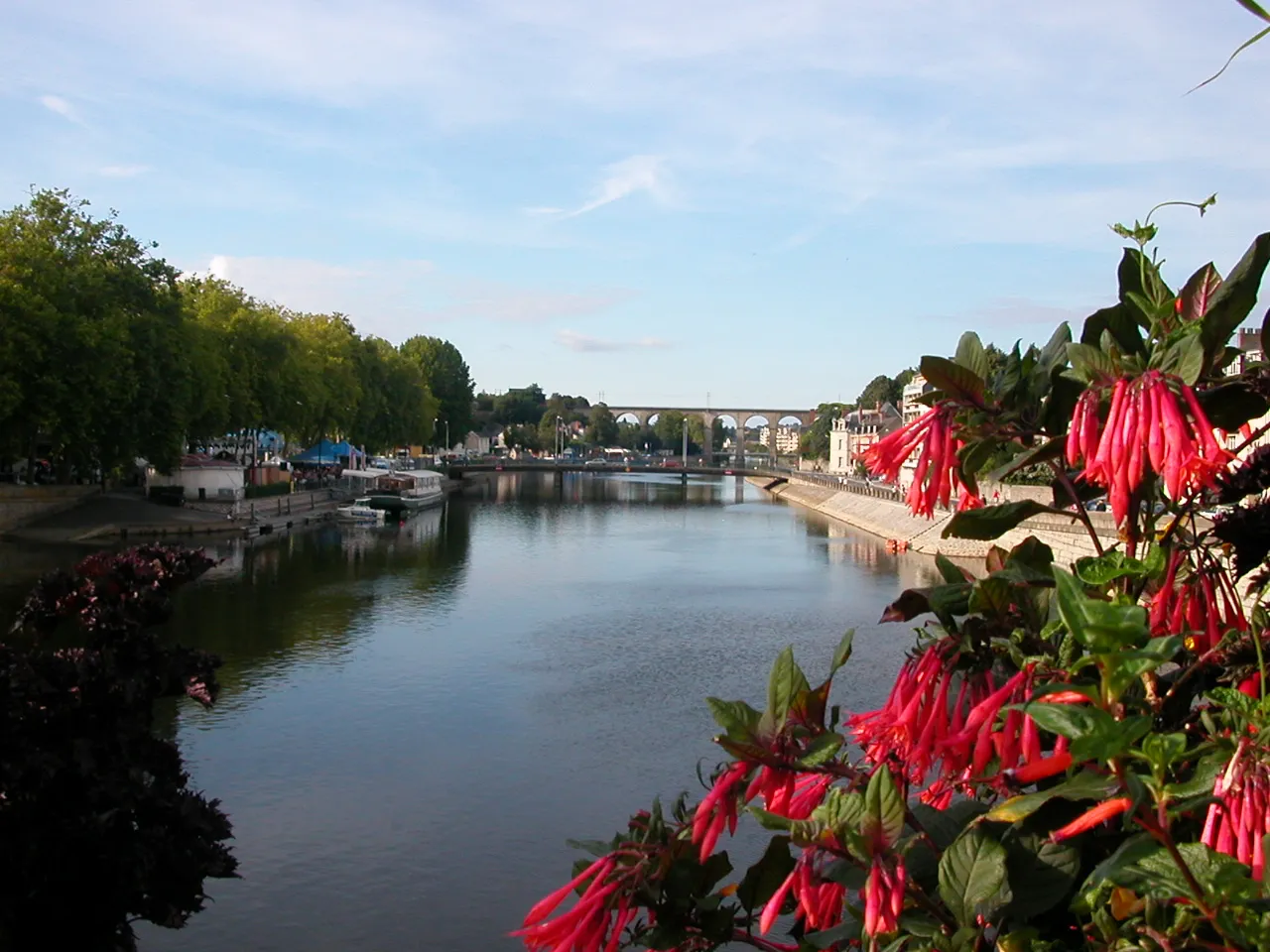 Photo showing: La Mayenne et le viaduc ferroviaire de Laval (Mayenne)