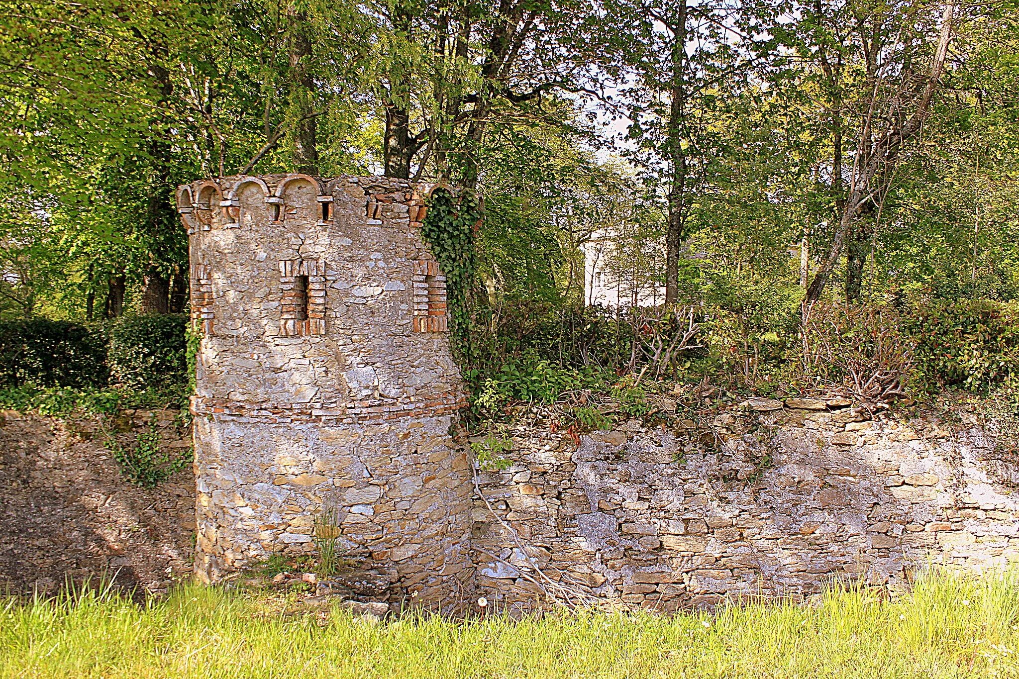 Photo showing: Château de la Noë Bel-Air, une des tours de l'enceinte sud., Fr-44-Vallet.