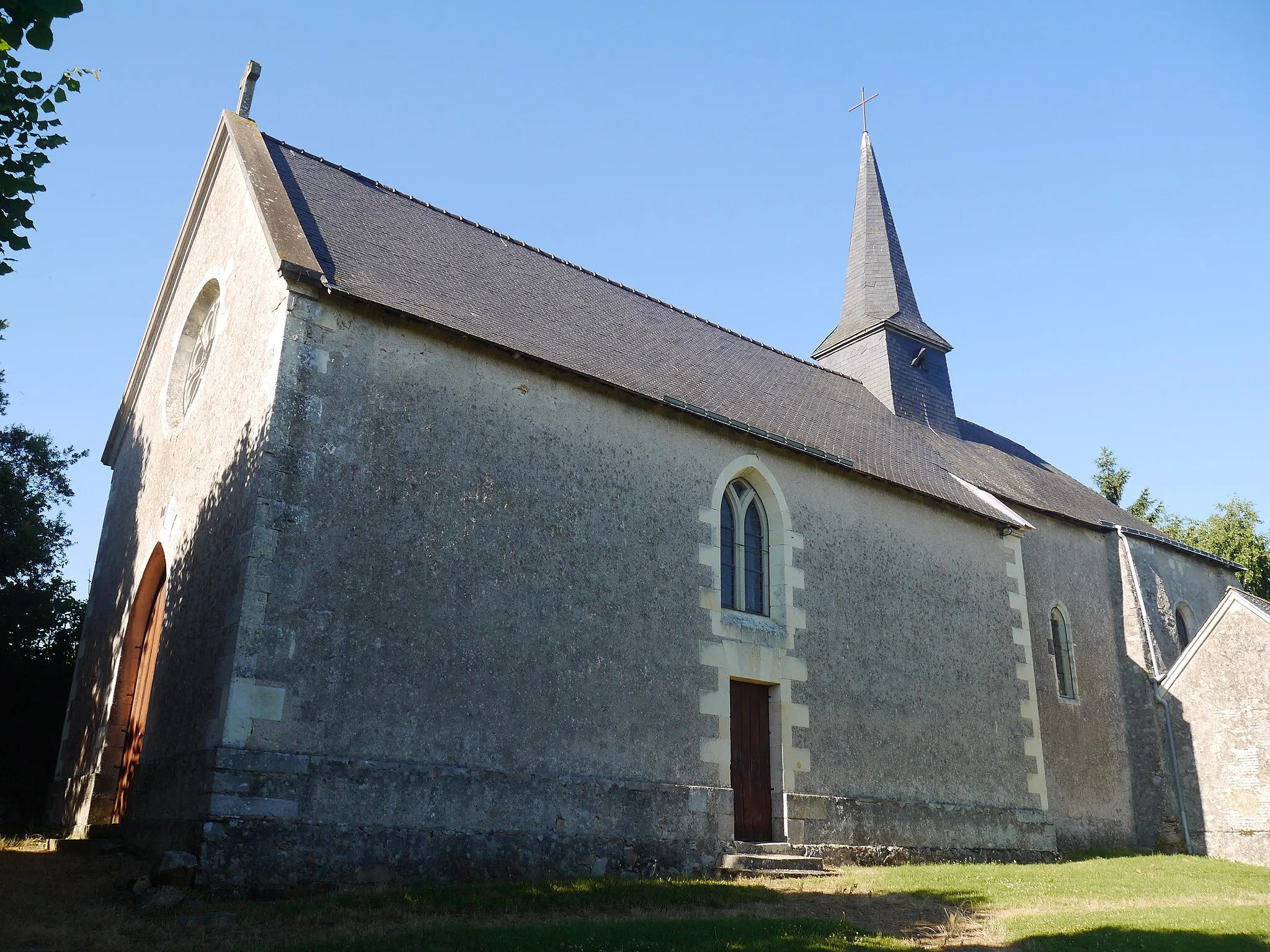 Photo showing: L'église Saint-Aubin.