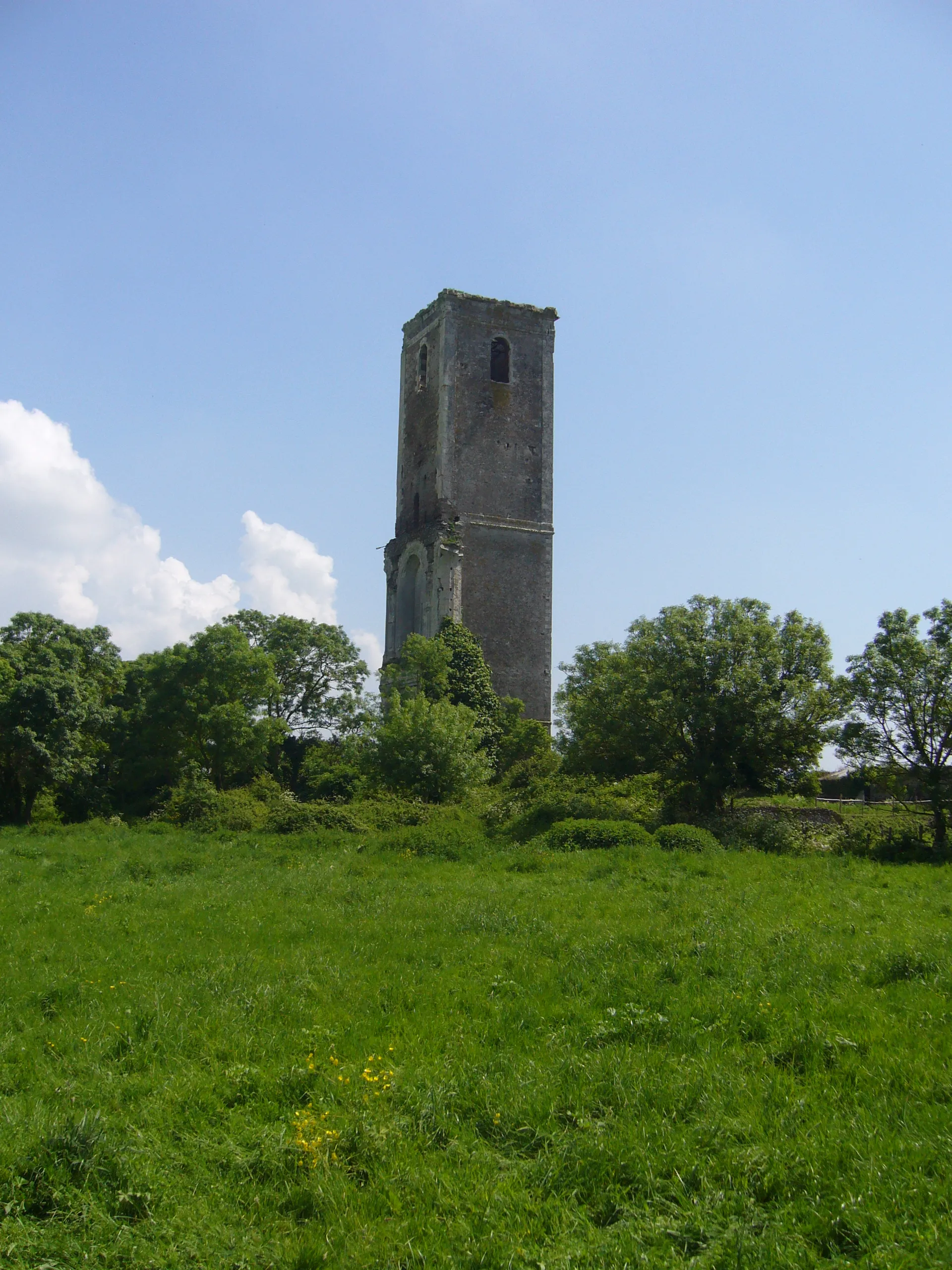 Photo showing: Ruins of the tower at the Abbey of Buzay, Loire-Atlantique, France.