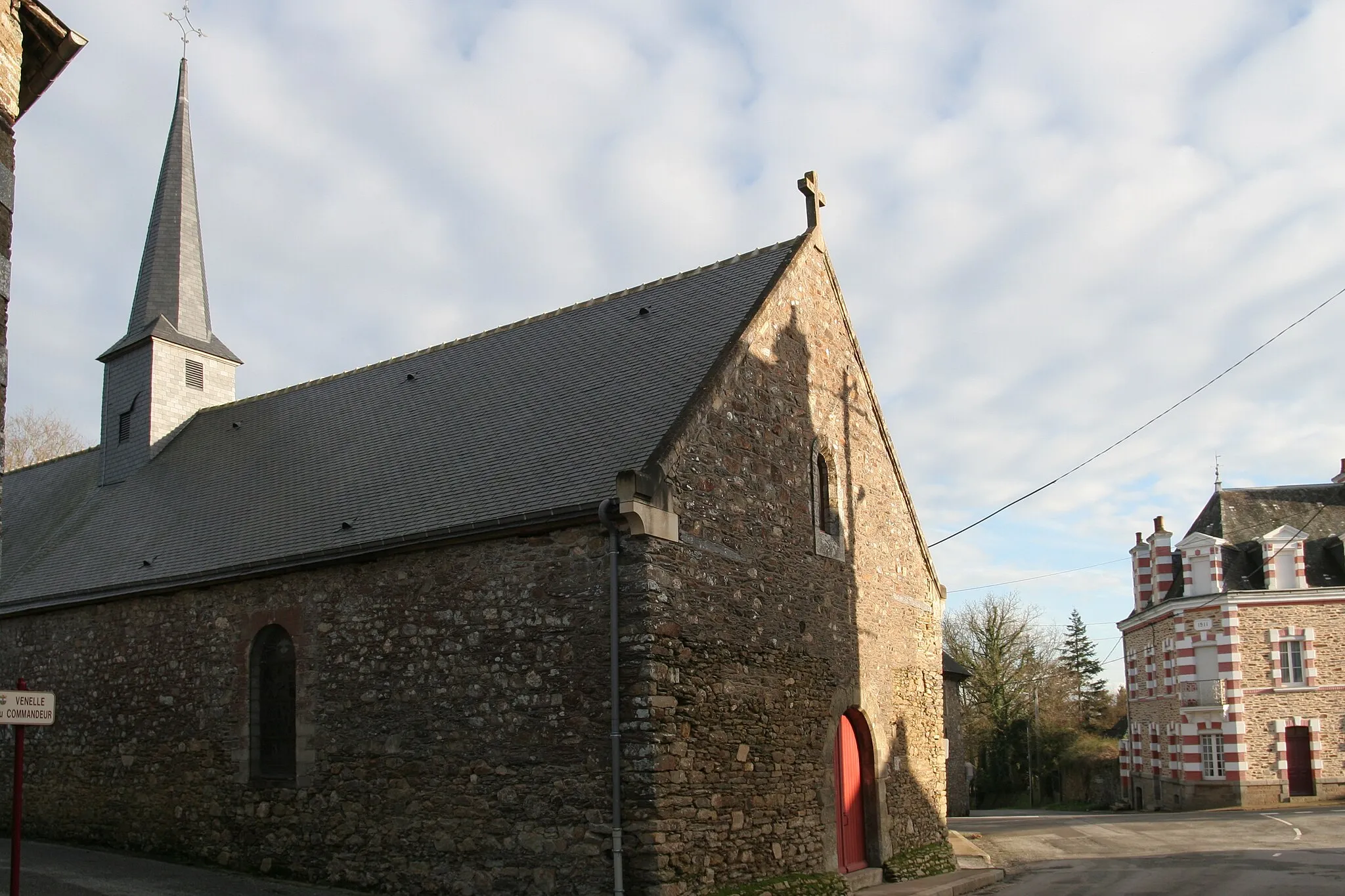 Photo showing: Chapelle Saint-Jean-Baptiste au village du Temple en fr:Carentoir, ancienne chapelle templière.