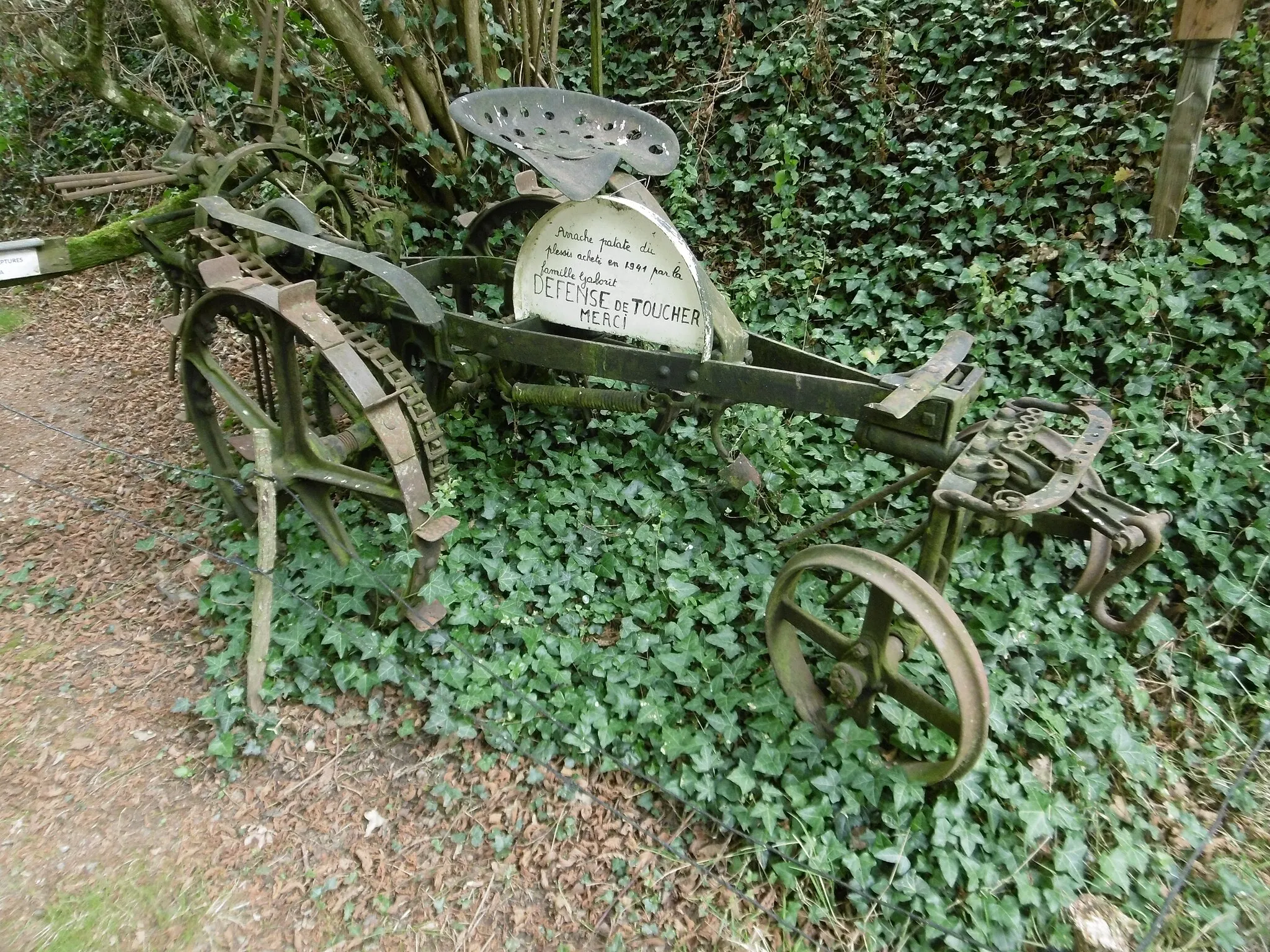 Photo showing: Arrache patates exposé sur le chemin de la Croix Bara, Saint-Mars-la-Réorthe.