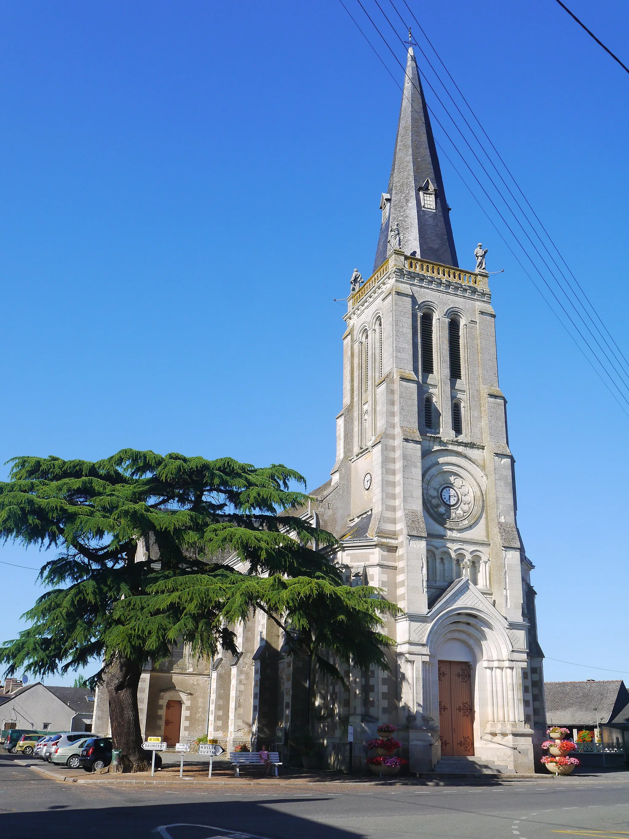Photo showing: L'église Saint-Aubin à Baracé (Maine-et-Loire, France) en 2016.