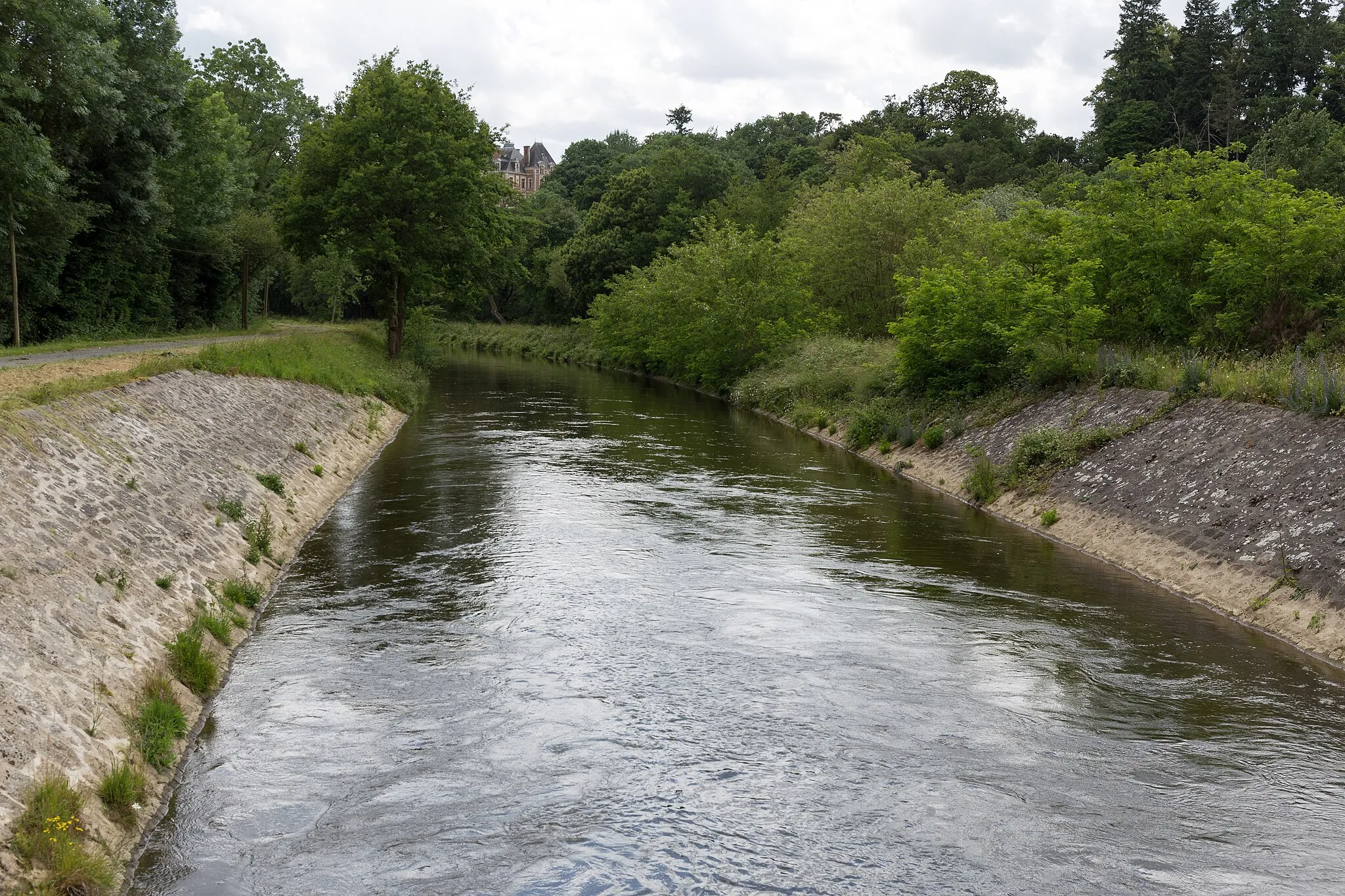 Photo showing: Le canal des Communes le long de la Mayenne à Martigné-sur-Mayenne.